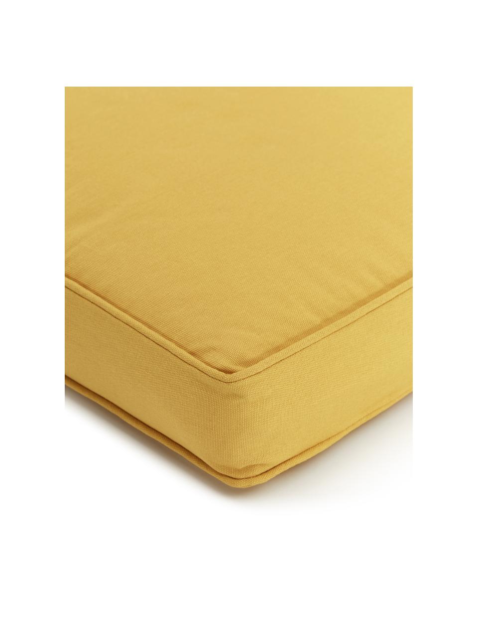 Wysoka poduszka siedzisko na krzesło z bawełny Zoey, Żółty, S 40 x D 40 cm