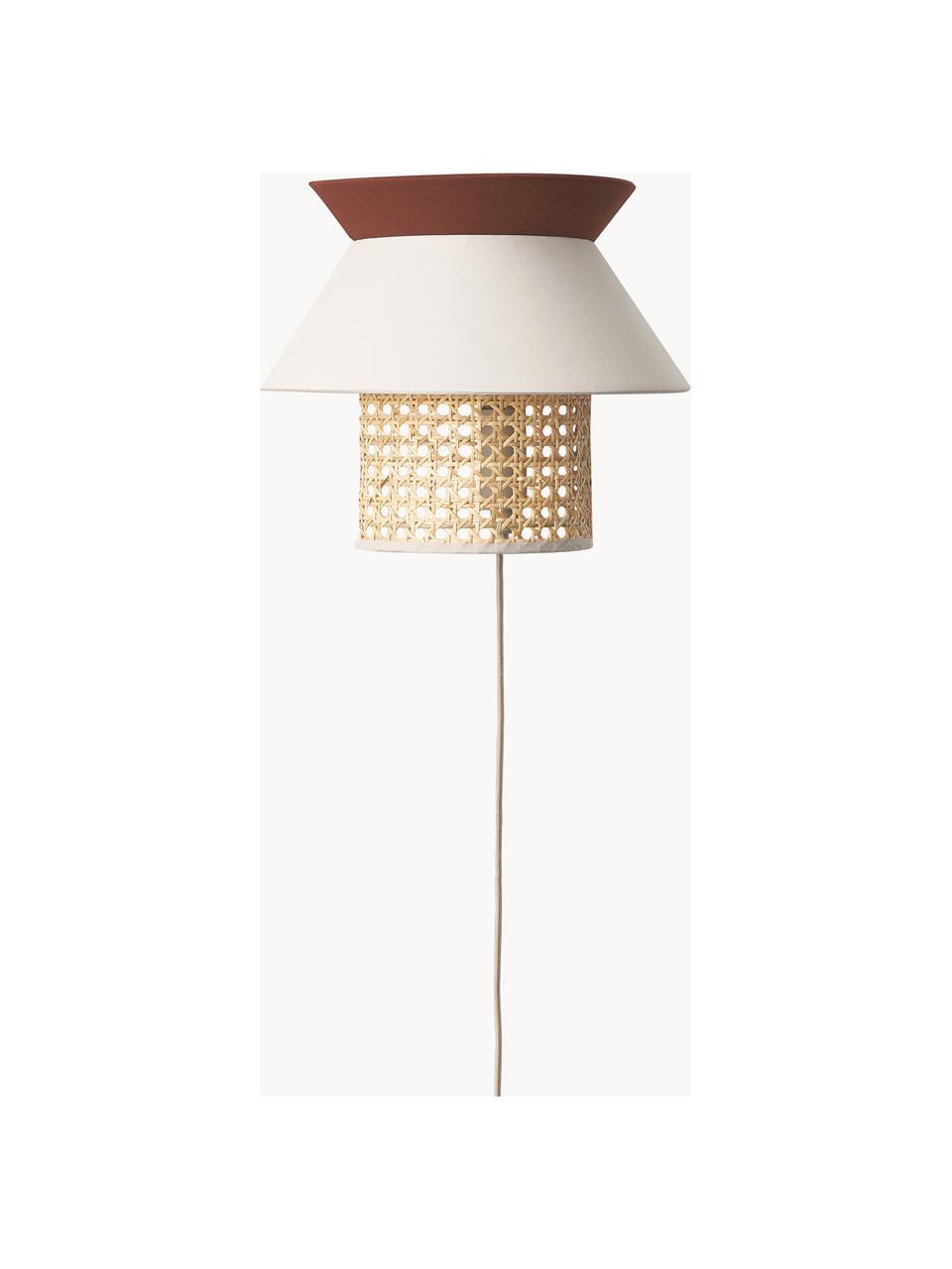 Wandlamp Klea van Weens vlechtwerk, Lampenkap: bamboe, textiel, Lichtbeige, bruin, B 30 x H 25 cm