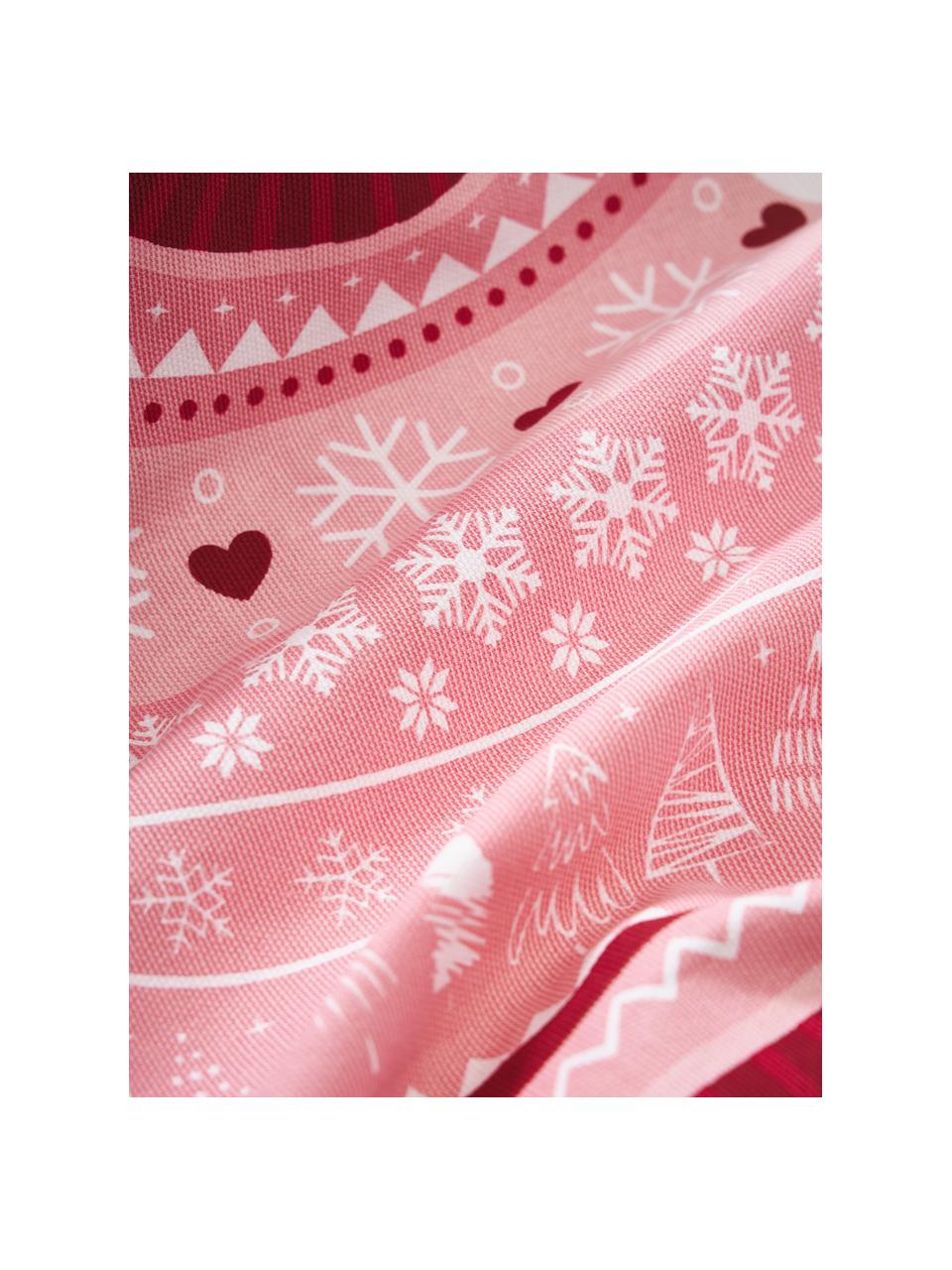 Oboustranný povlak na polštář se zimním motivem Sweater, Bílá, červená, růžová, Š 45 cm, D 45 cm