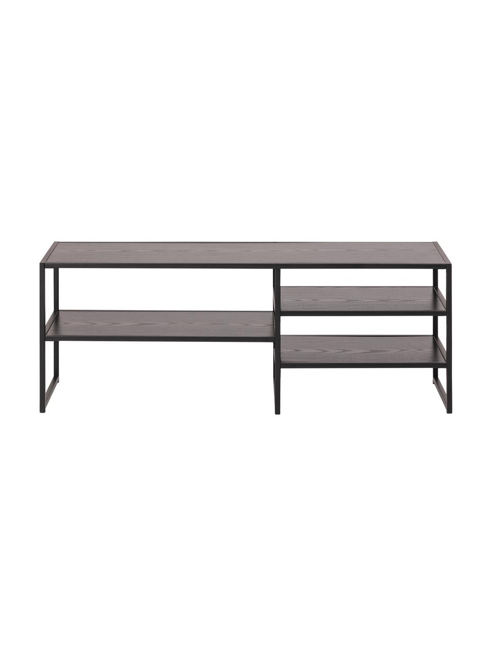 TV-Konsole Seaford aus Holz und Metall, Gestell: Metall, pulverbeschichtet, Anthrazit, Schwarz, B 120 x H 46 cm