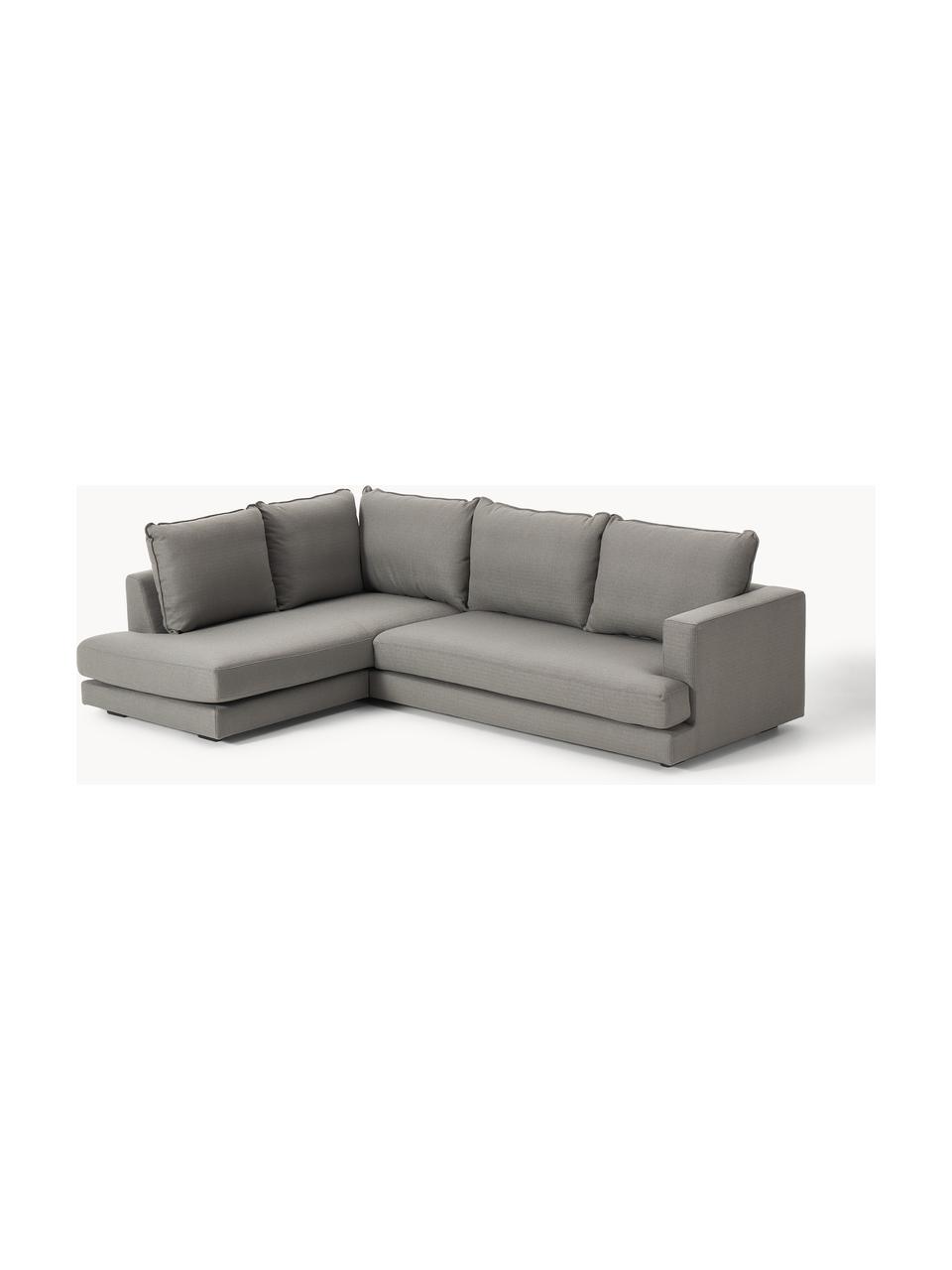 Sofa narożna Tribeca, Tapicerka: 100% poliester Dzięki tka, Stelaż: lite drewno sosnowe, Nogi: lite drewno bukowe, lakie, Taupe tkanina, S 274 x G 192 cm, prawostronna