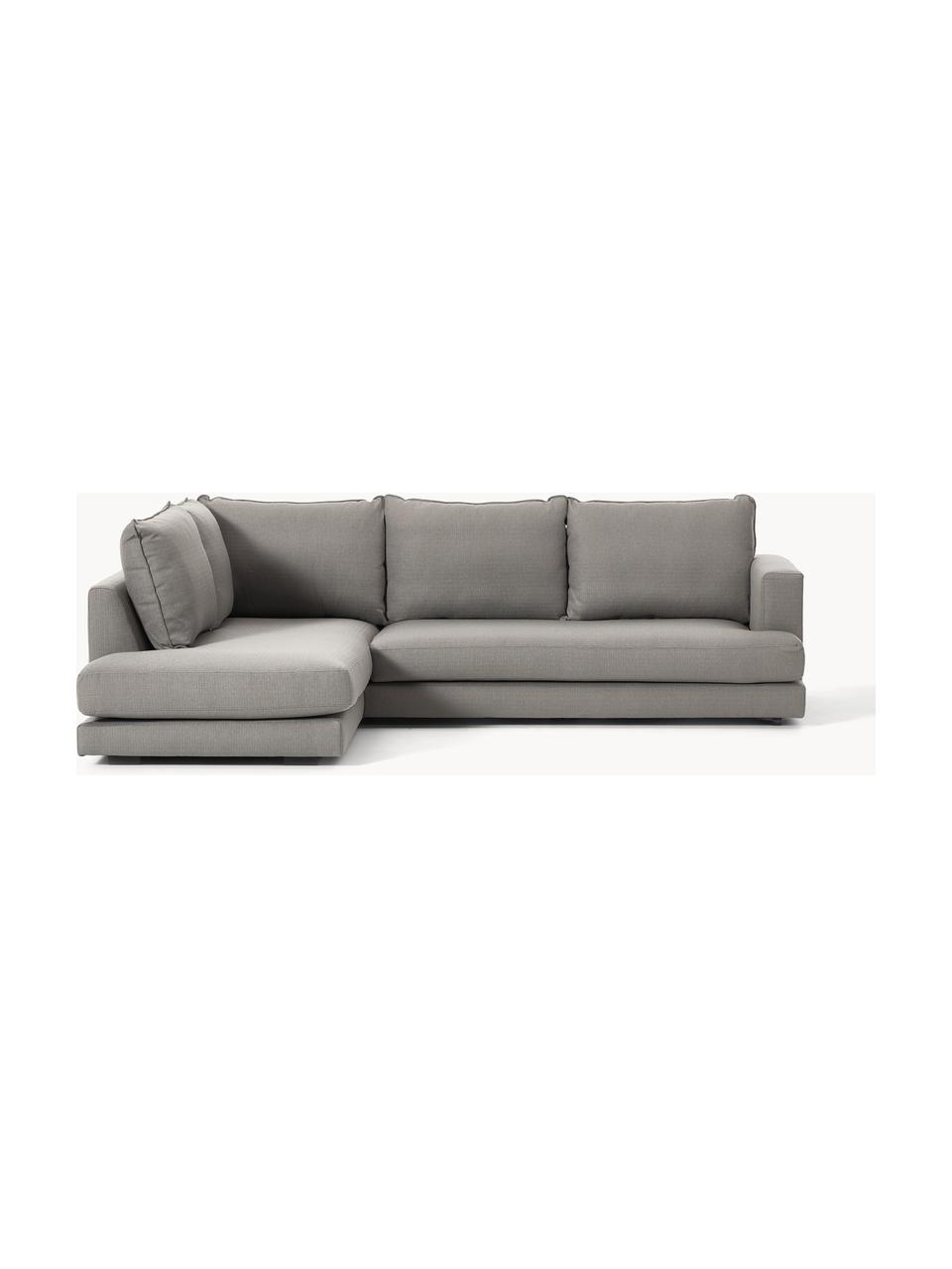 Ecksofa Tribeca, Bezug: 100 % Polyester Der hochw, Sitzfläche: Schaumpolster, Fasermater, Gestell: Massives Kiefernholz, Füße: Massives Buchenholz, lack, Webstoff Taupe, B 274 x T 192 cm, Eckteil links