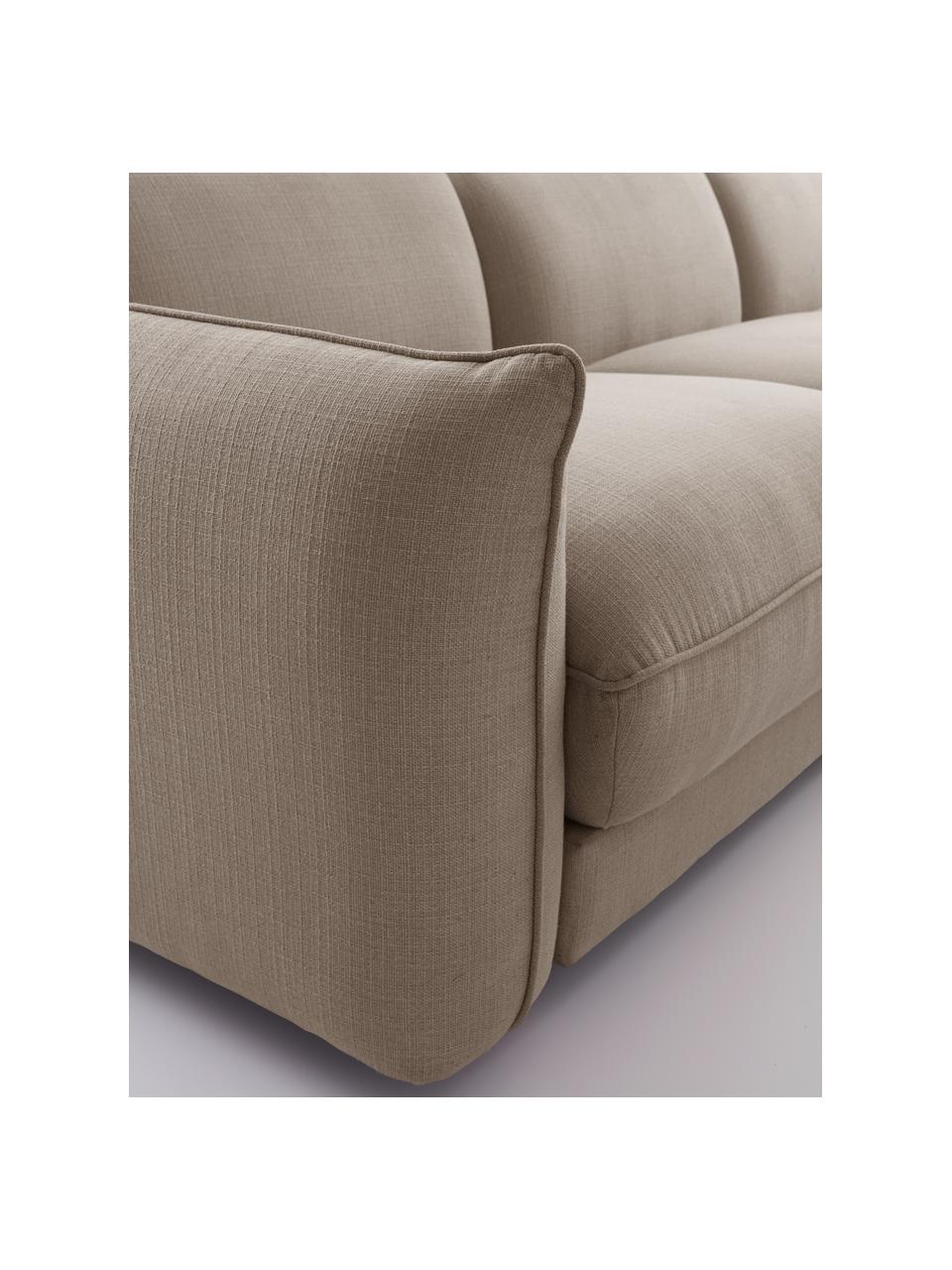 Sofa Molton (3-Sitzer), Bezug: 100% Polypropylen Der hoc, Gestell: Massives Kiefernholz, Spa, Füße: Kunststoff, Webstoff Taupe, B 264 x T 92 cm