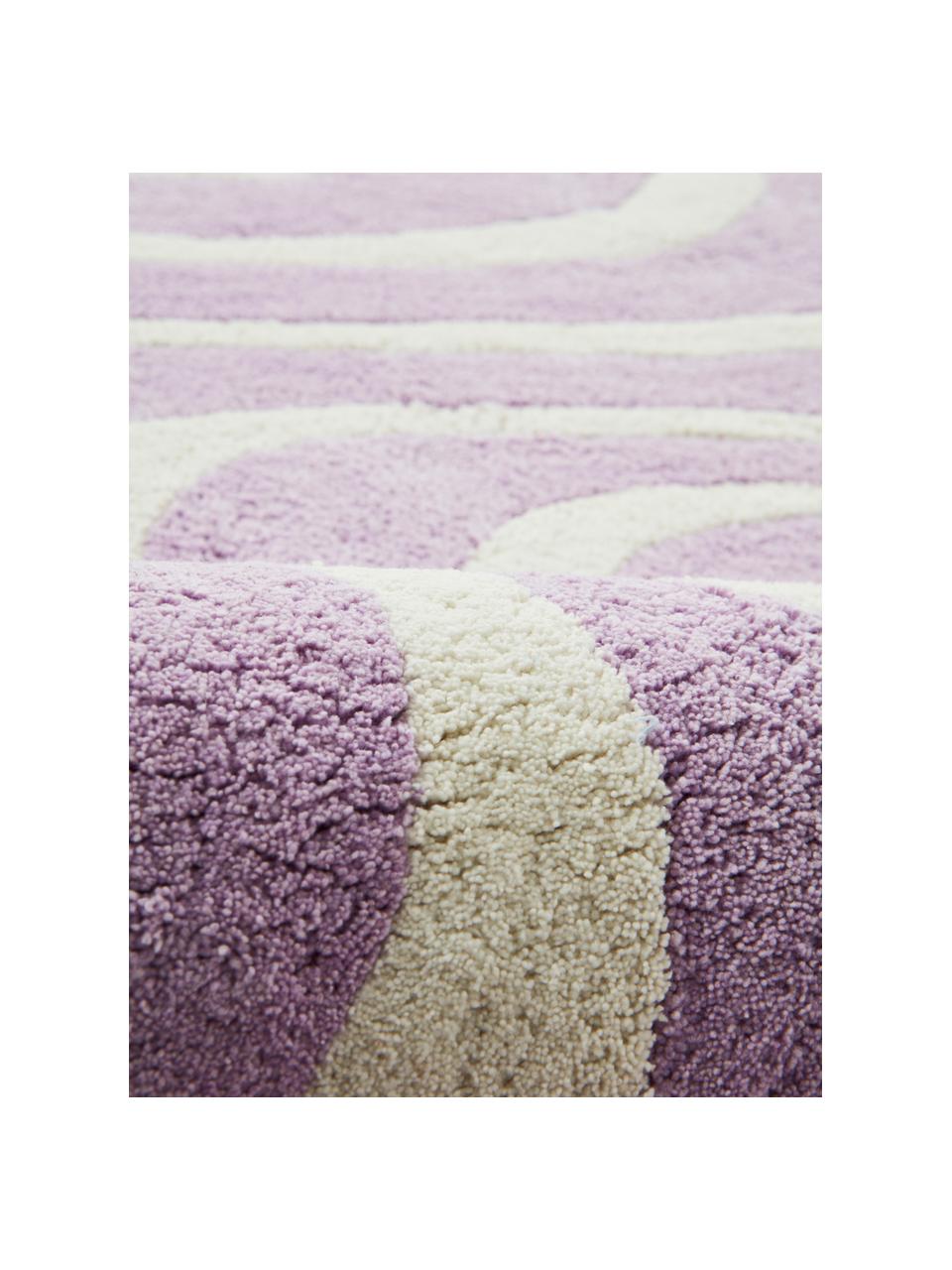 Ręcznie tuftowany dywan z bawełny Baggio, 100% bawełna, Lawendowy, złamana biel, S 120 x D 180 cm (Rozmiar S)