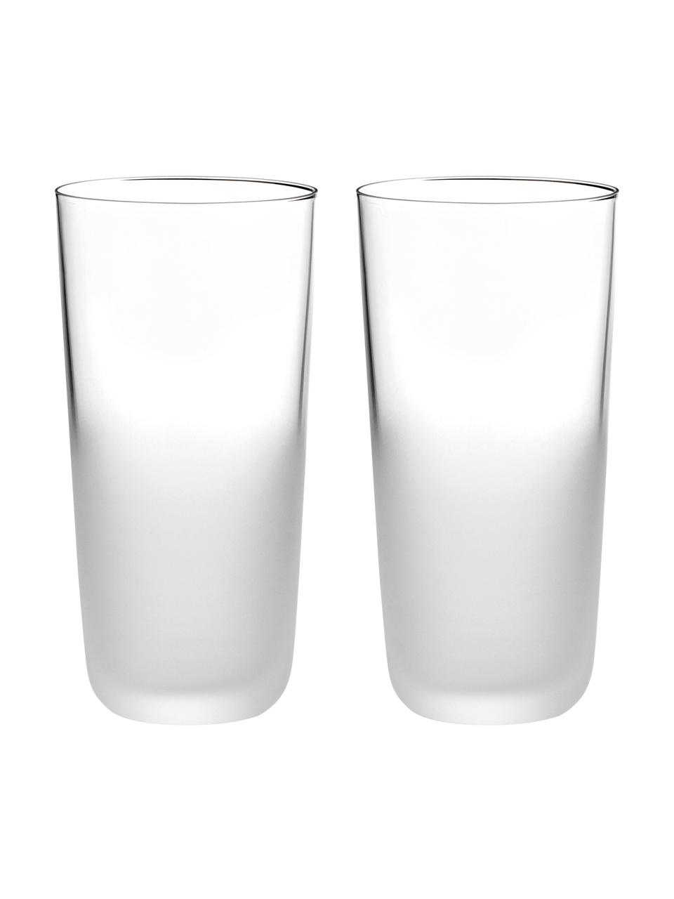 Poloprůhledné sklenice na vodu Frost, 2 ks, Sklo, Transparentní, Ø 7 cm, V 13 cm, 200 ml