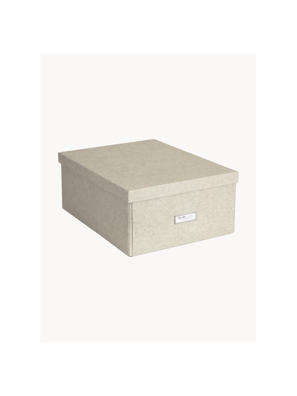 Faltbare Aufbewahrungsbox Katrin, B 35 x T 45 cm, Canvas, fester Karton, Hellbeige, B 35 x T 45 cm