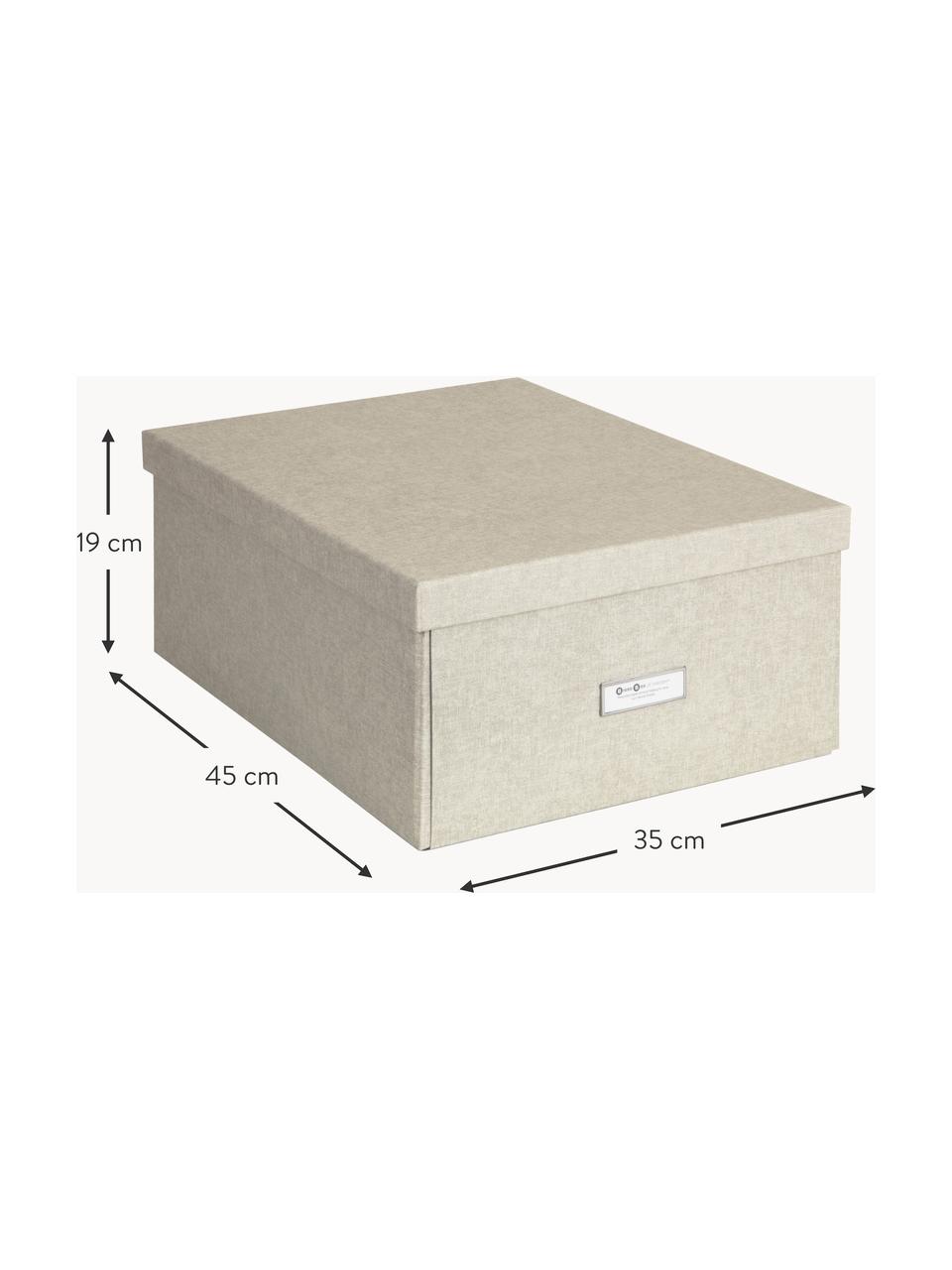 Boîte de rangement pliable Katrin, 35 x 45 cm, Toile, carton rigide, Beige clair, larg. 35 x prof. 45 cm