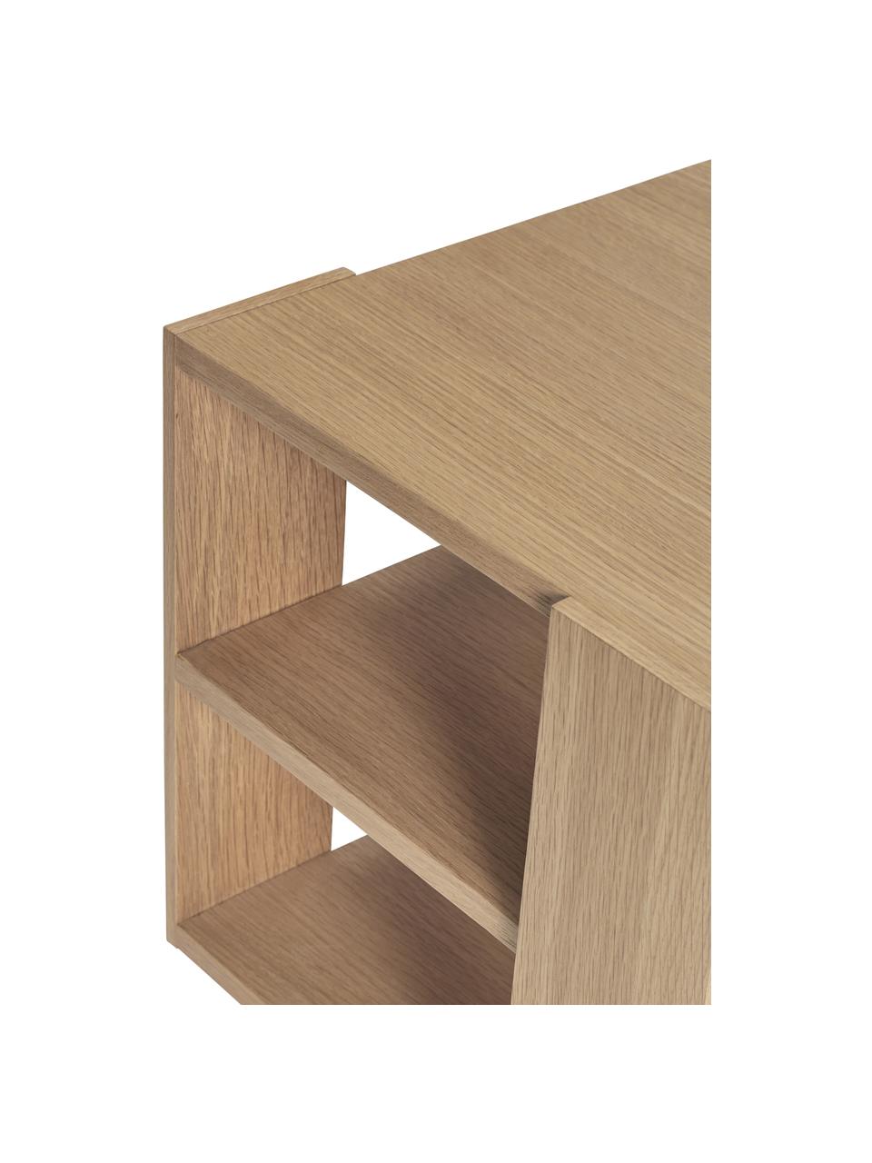 Stolik pomocniczy z drewna Merge, Fornir z drewna dębowego z certyfikatem FSC, Drewno naturalne, S 37 x W 38 cm