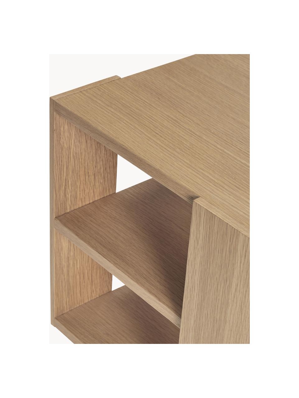 Mesa auxiliar de madera Merge, Tapizado: terciopelo de poliéster A, Estructura: madera de eucalipto maciz, Madera de roble, An 37 x Al 38 cm