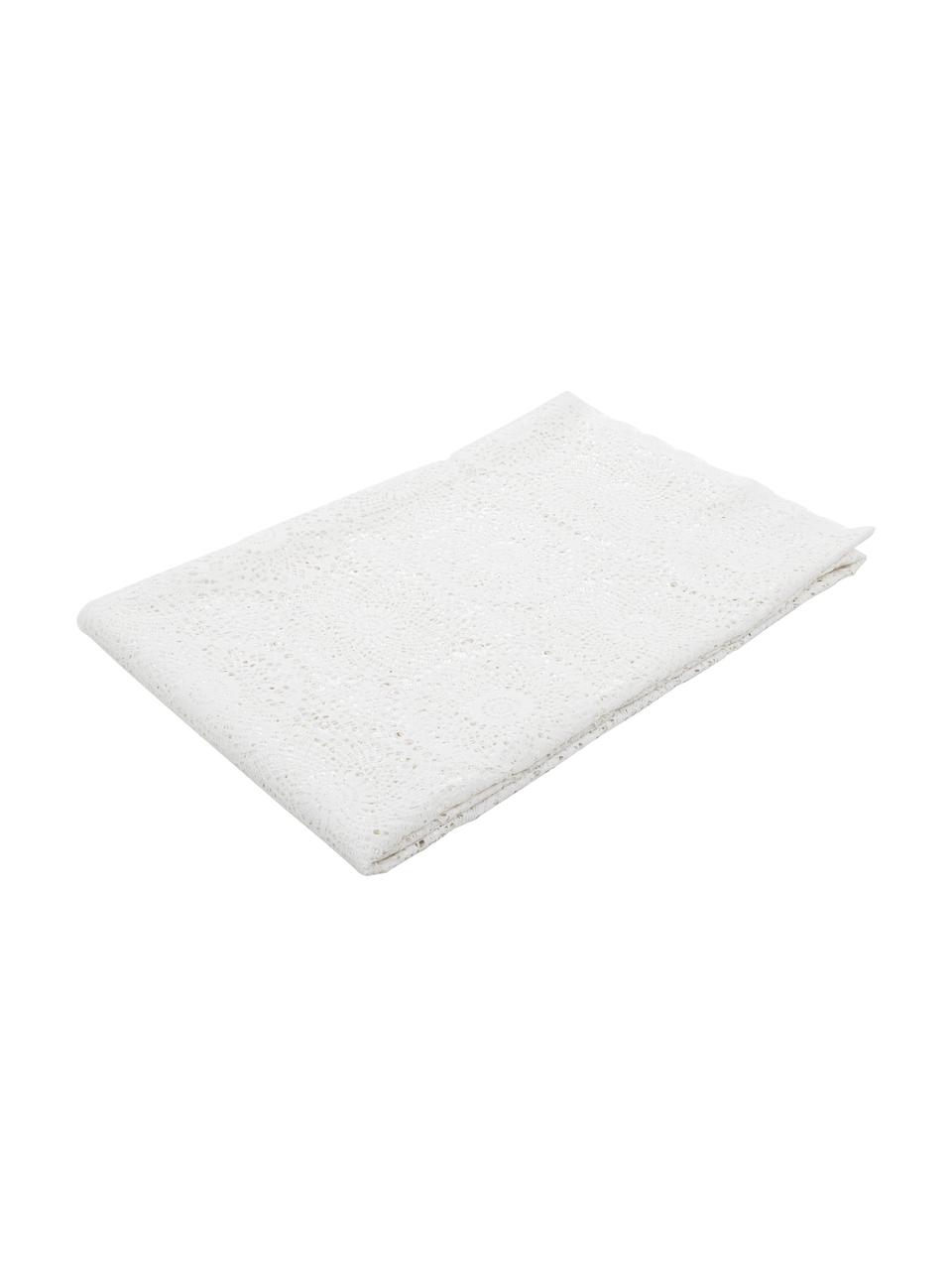 Mantel de plástico Lace, Fibra sintética PVC con aspecto de encaje, Blanco, De 6 a 10 comensales (An 150 x L 264 cm)