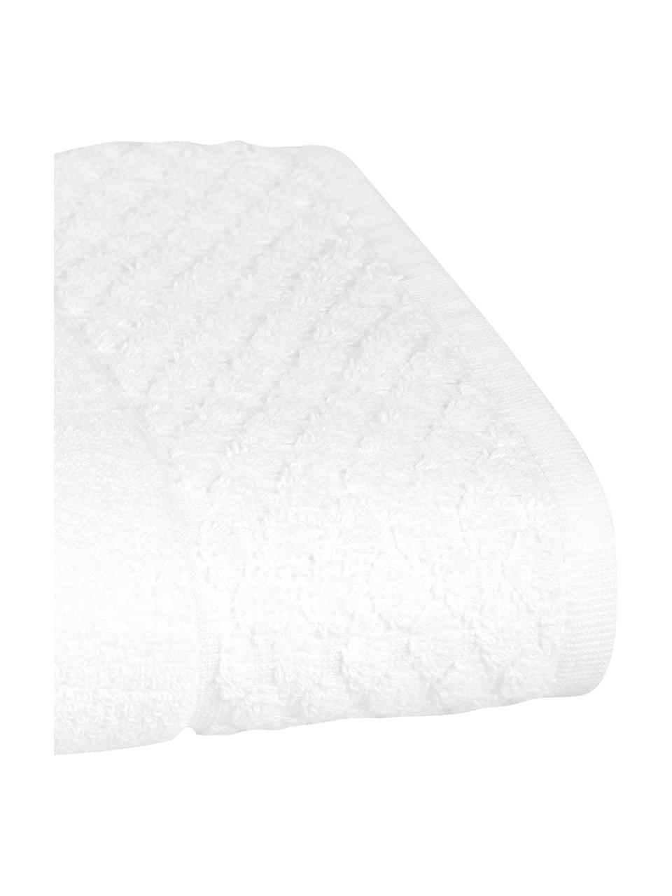 Asciugamano bianco con motivo a nido d'ape Katharina, Bianco, Asciugamano, Larg. 50 x Lung. 100 cm, 2 pz