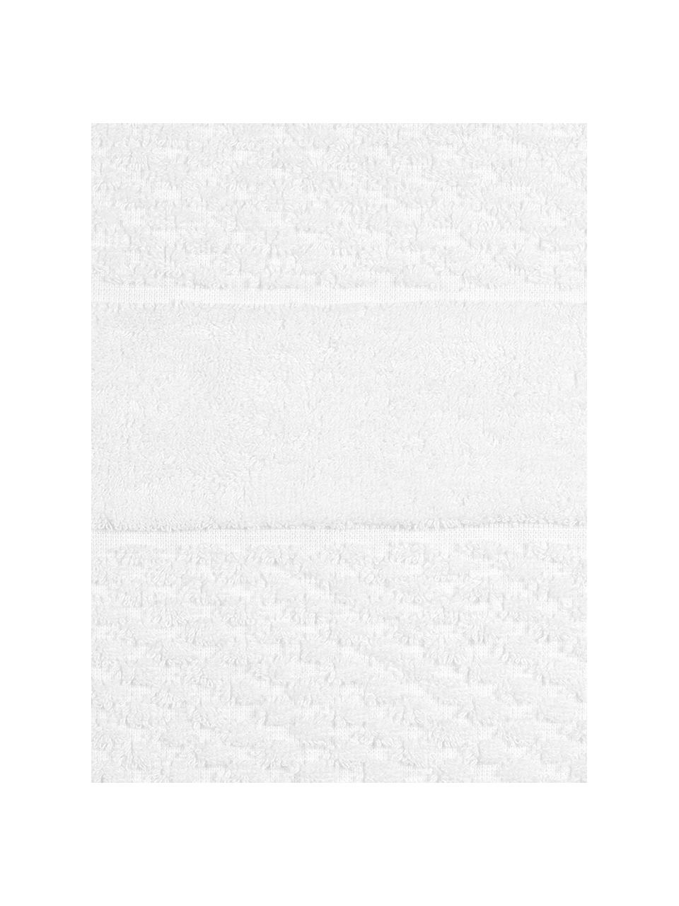 Asciugamano bianco con motivo a nido d'ape Katharina, Bianco, Asciugamano, Larg. 50 x Lung. 100 cm, 2 pz