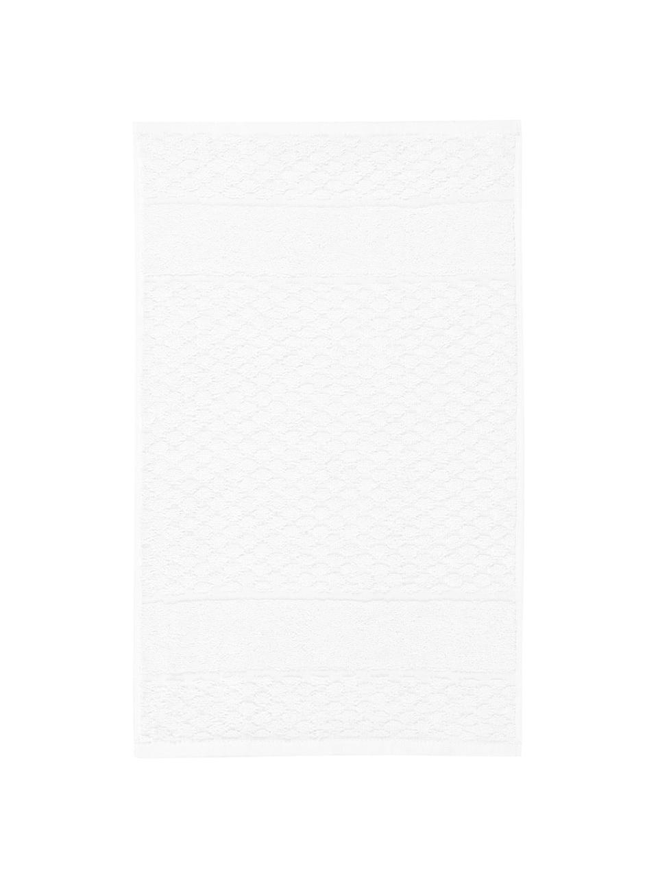 Asciugamano bianco con motivo a nido d'ape Katharina, Bianco, Asciugamano, Larg. 50 x Lung. 100 cm, 2 pz