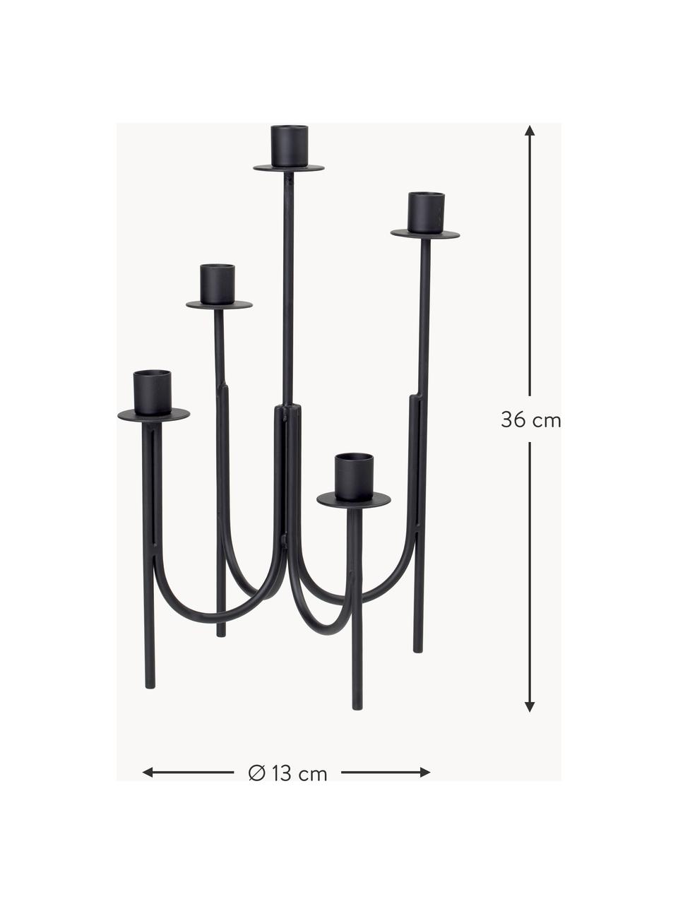 Kerzenhalter Farri, Eisen, pulverbeschichtet, Schwarz, Ø 13 x H 36 cm