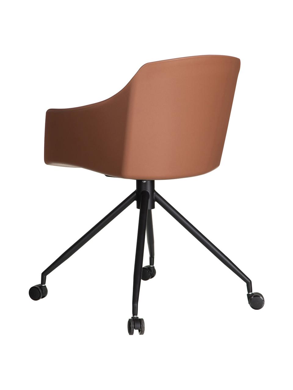 Silla giratoria de oficina Gero, Asiento: plástico, Patas: metal, Rojo teja, negro, An 54 x Al 81 cm