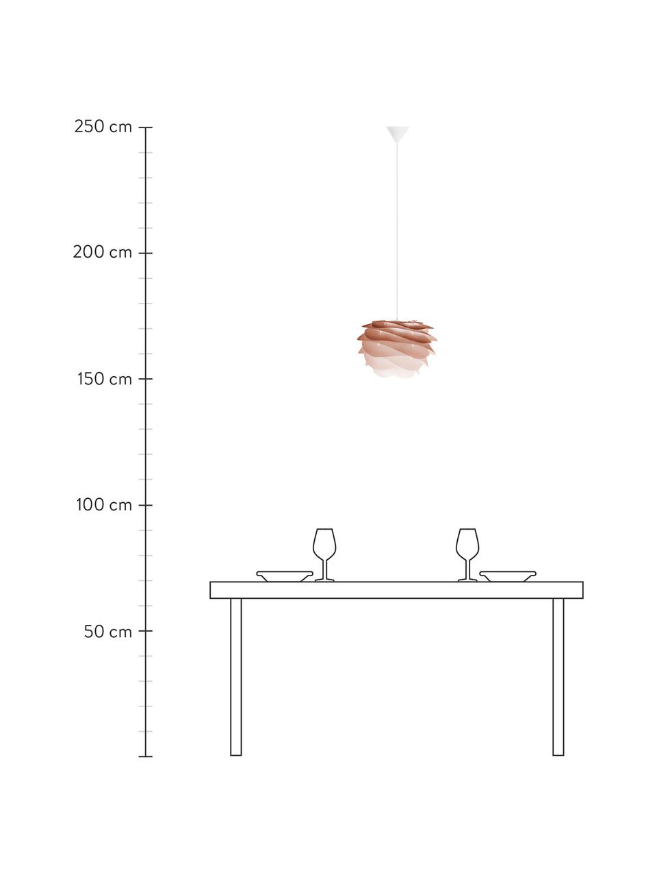 Hanglamp Carmina Mini, bouwpakket, Lampenkap: polycarbonaat, polypropyl, Baldakijn: polypropyleen, Terracottarood, Ø 32 x H 22 cm