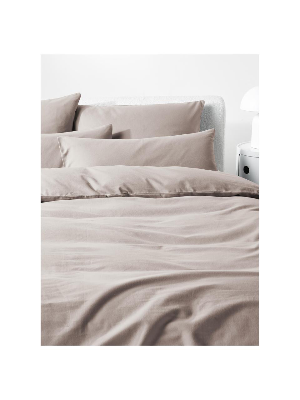 Flanell-Kopfkissenbezug Biba, Webart: Flanell Flanell ist ein k, Beige, B 40 x L 80 cm