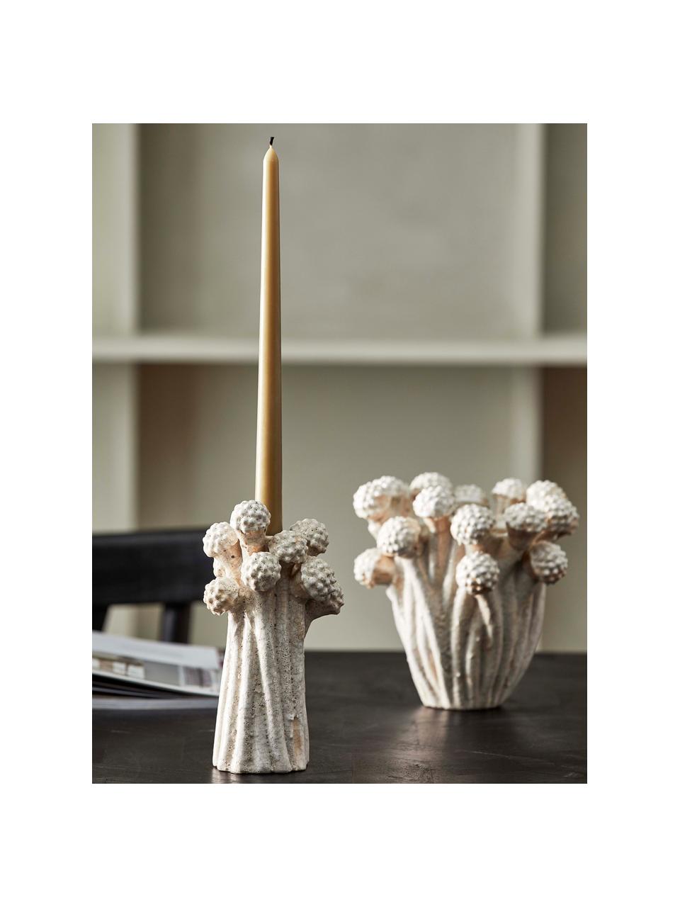 Handgefertigte Design-Vase Fungi, H 19 cm, Keramik, Off White, Ø 21 x H 19 cm