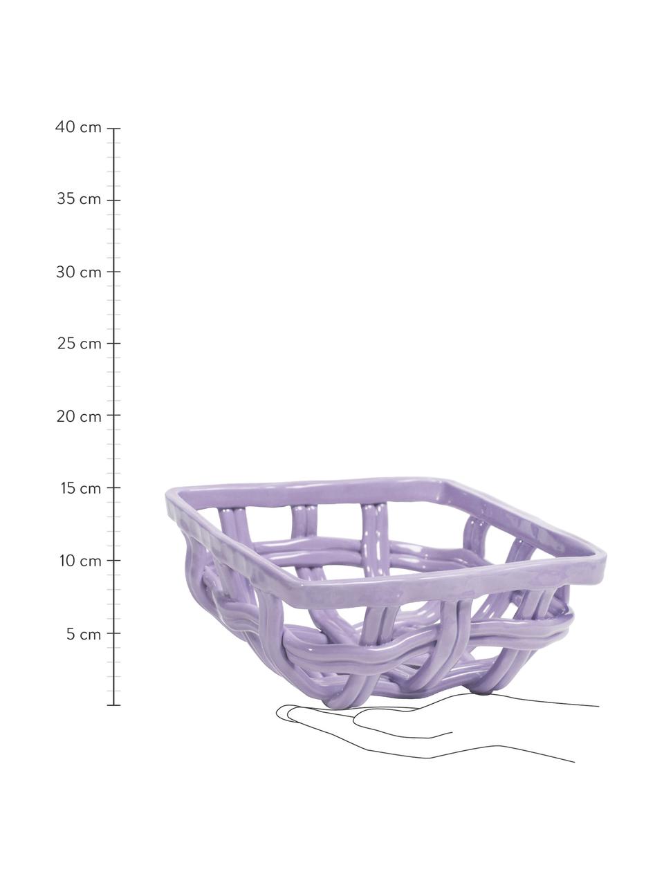 Košík na chlieb z kameniny Picknick, Kamenina, Fialová, Š 19 x V 9 cm