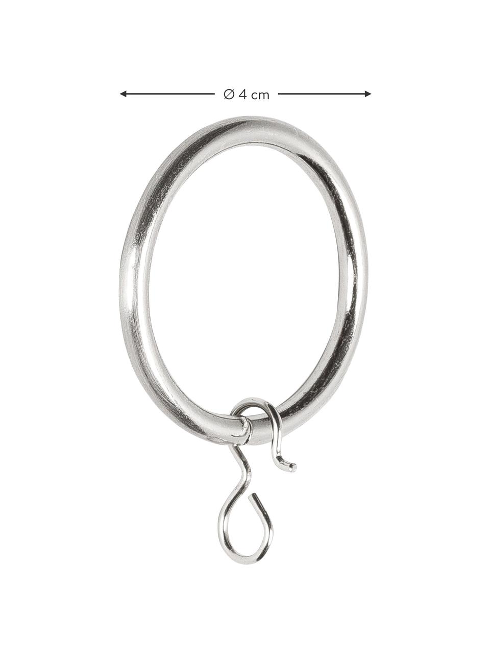 Kółko do zasłon Cherry, 10 szt., Stal powlekana, Odcienie srebrnego, Ø 4 cm