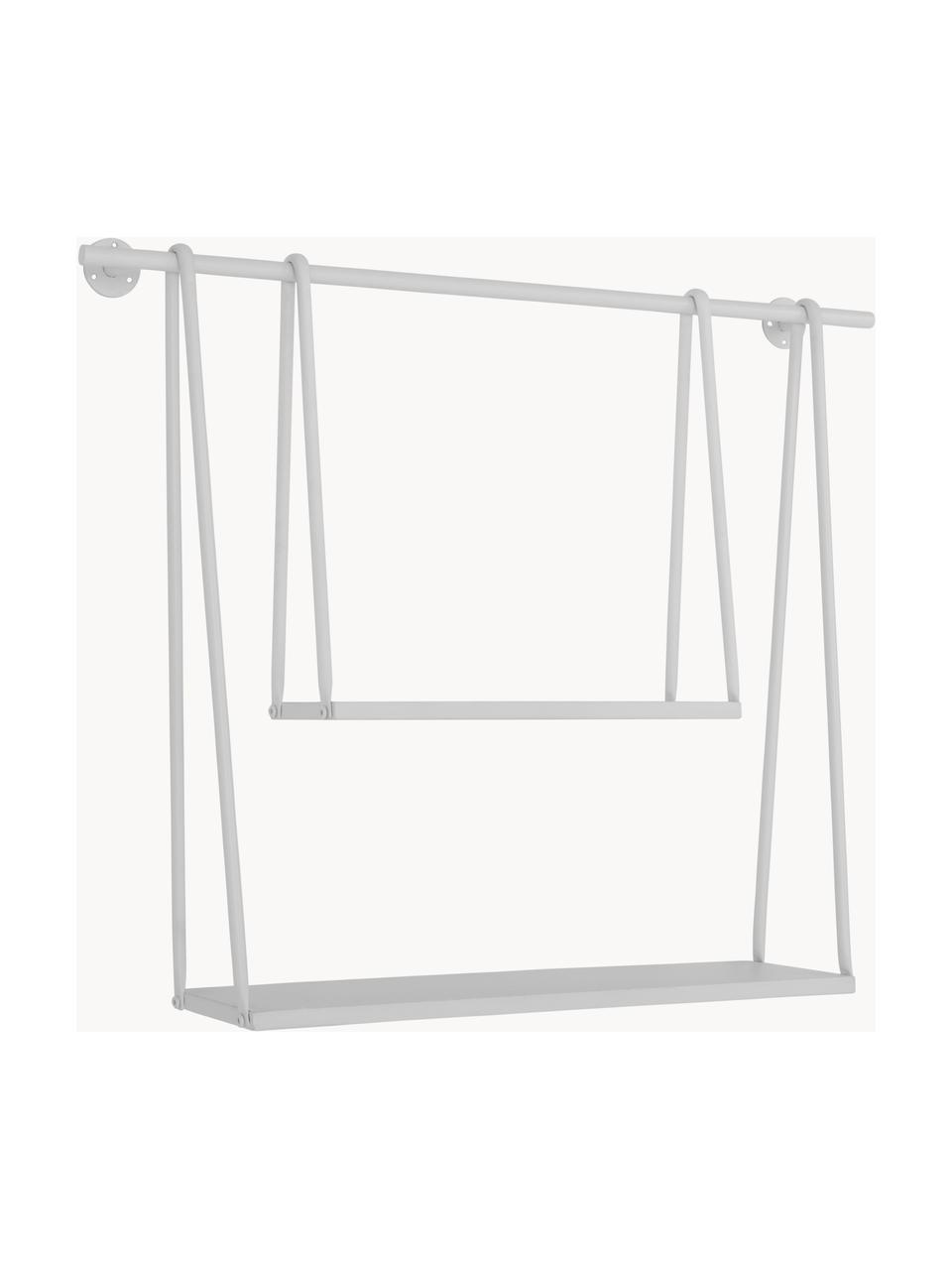 Estante de pared de metal Hallie, Hierro con pintura en polvo, Blanco, An 80 x Al 65 cm