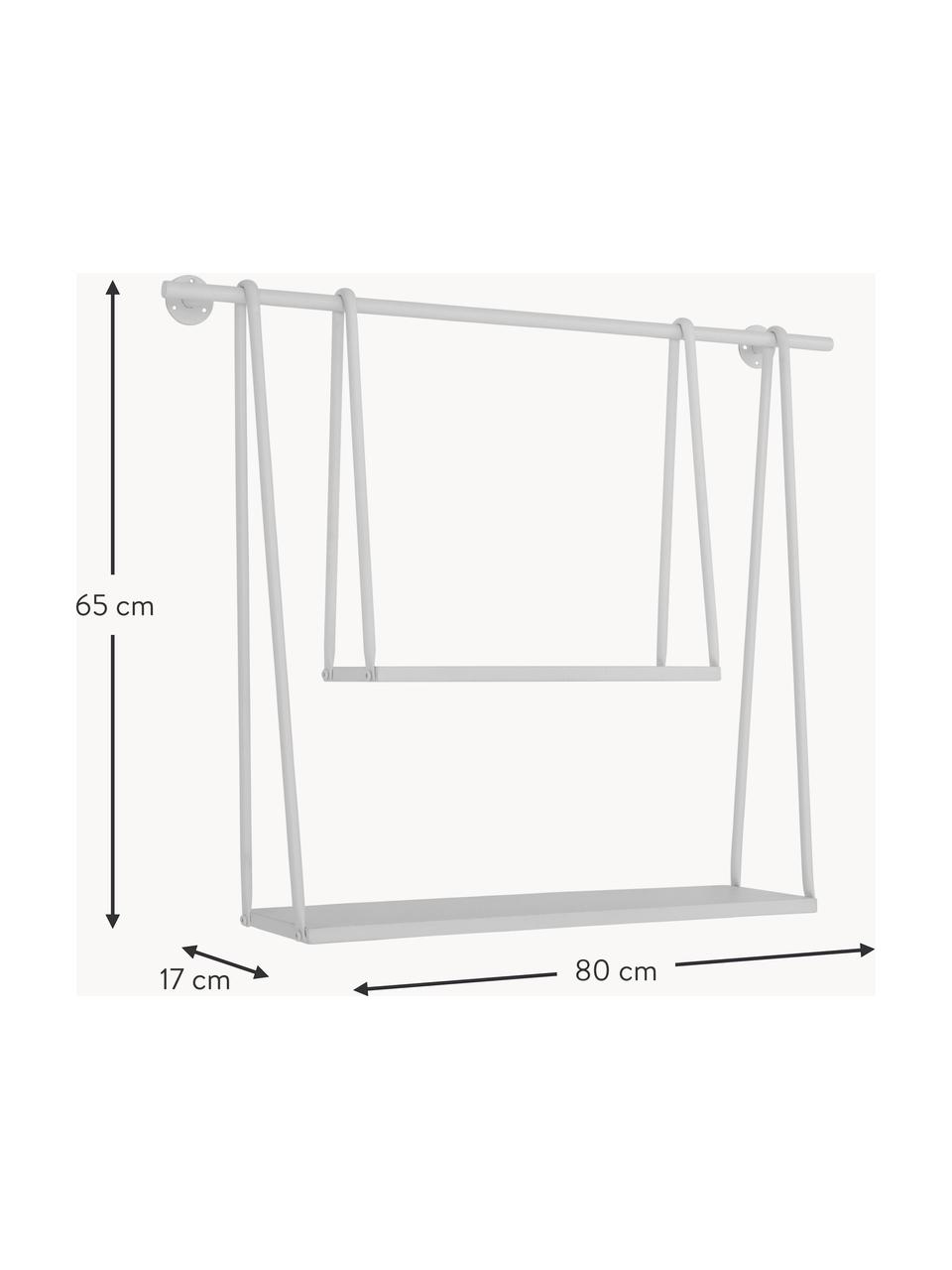 Estante de pared de metal Hallie, Hierro con pintura en polvo, Blanco, An 80 x Al 65 cm