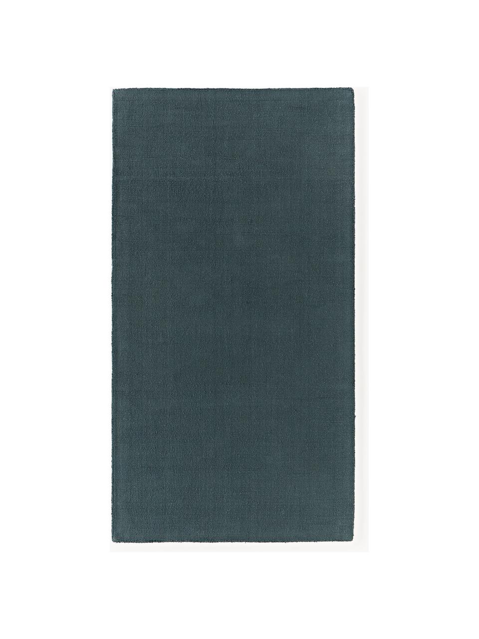 Tapis en coton tissé main Lora, Gris-bleu, larg. 80 x long. 150 cm (taille XS)