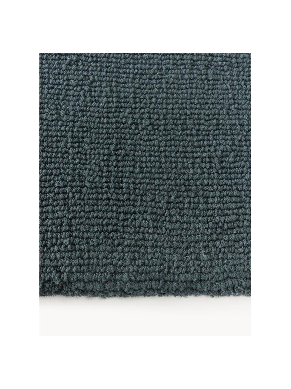 Tapis en coton tissé main Lora, Gris-bleu, larg. 80 x long. 150 cm (taille XS)