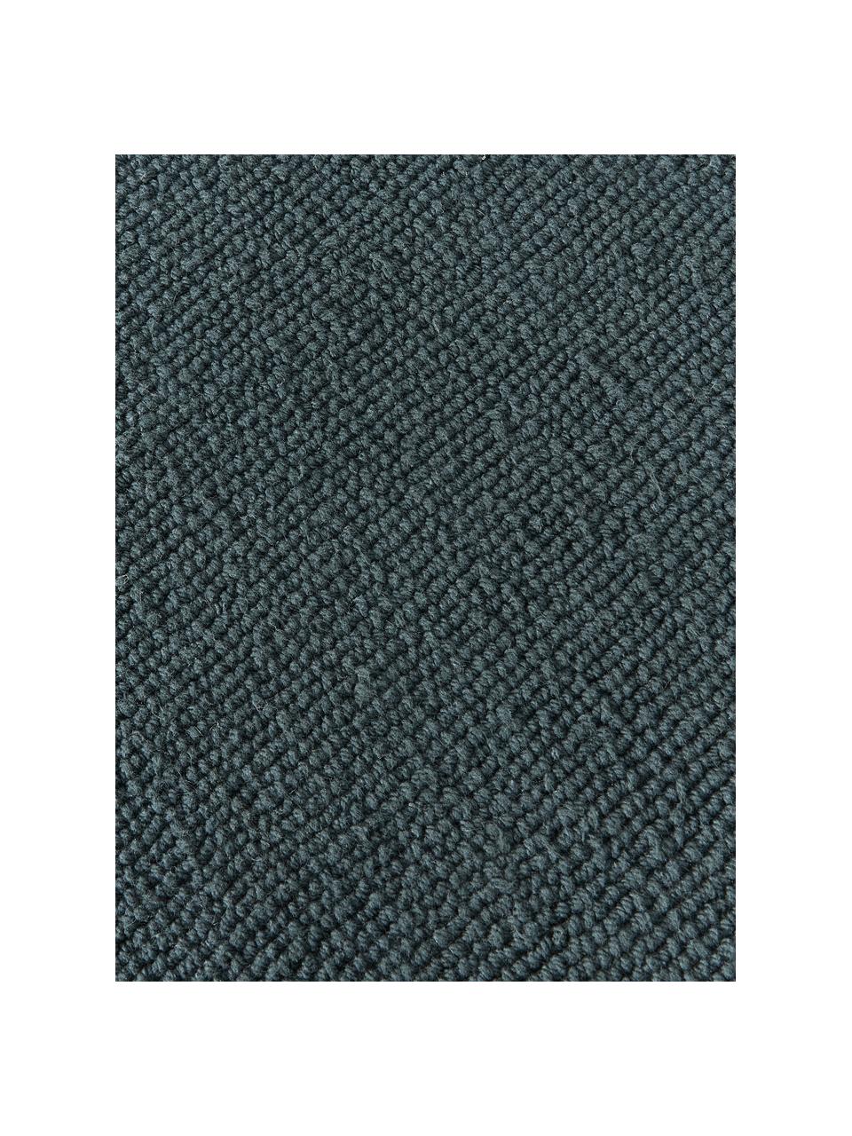 Handgewebter Baumwollteppich Lora, 100 % Baumwolle, GRS-zertifiziert, Graublau, B 80 x L 150 cm (Größe XS)