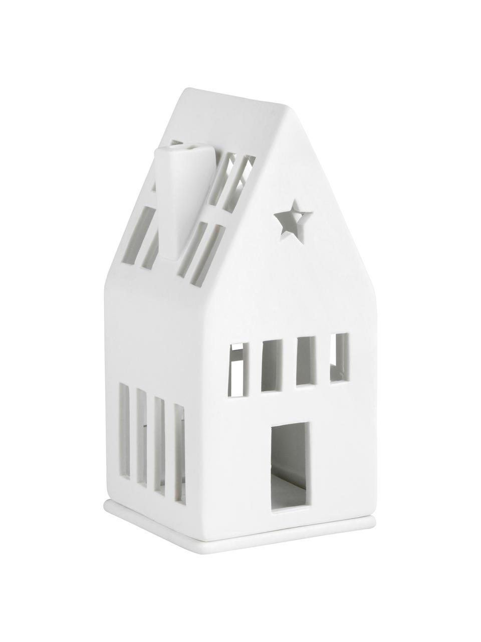 Porseleinen lichthuisje Living, Porselein, Wit, B 6 x H 13 cm