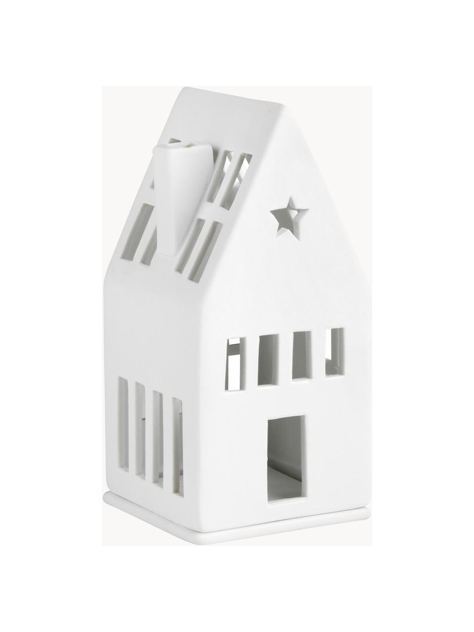 Portavela de porcelana Living, 13 cm, Porcelana, Blanco, An 6 x Al 13 cm