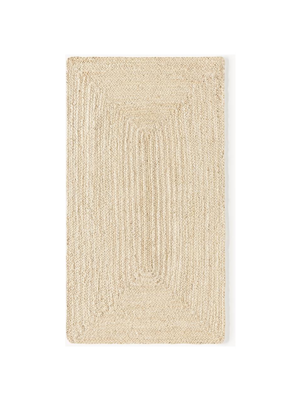 Handgefertigter Jute-Teppich Sharmila, 100 % Jute, Off White, B 60 x L 90 cm (Größe XXS)