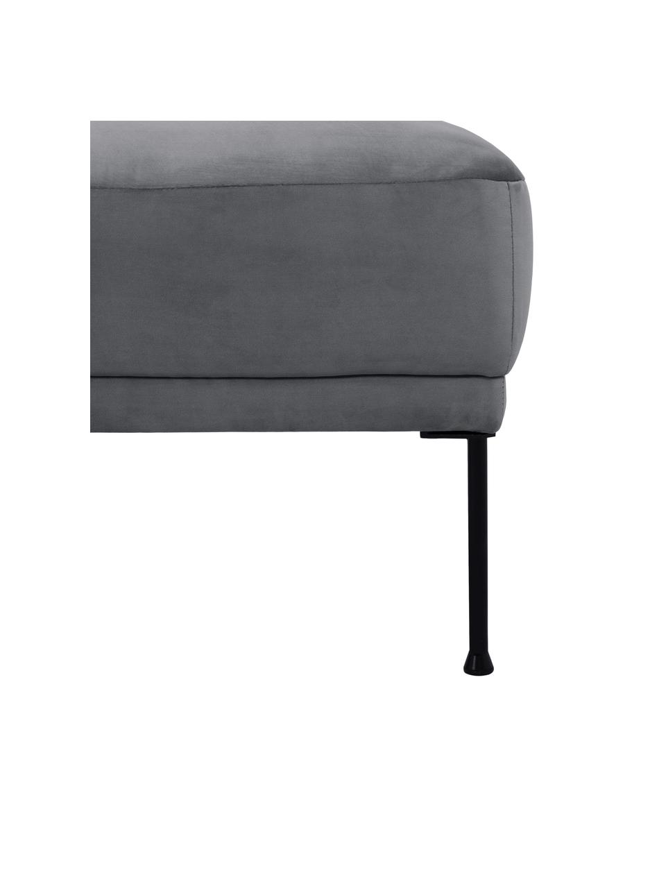 Sofa-Hocker Fluente aus Samt, Bezug: Samt (Hochwertiger Polyes, Gestell: Massives Kiefernholz, FSC, Samt Dunkelgrau, B 62 x T 50 cm