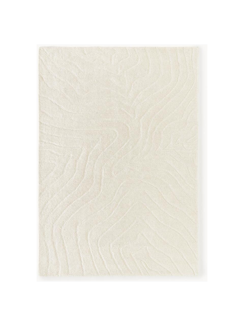 Ręcznie tuftowany dywan z wełny Aaron, Kremowobiały, S 160 x D 230 cm (Rozmiar M)