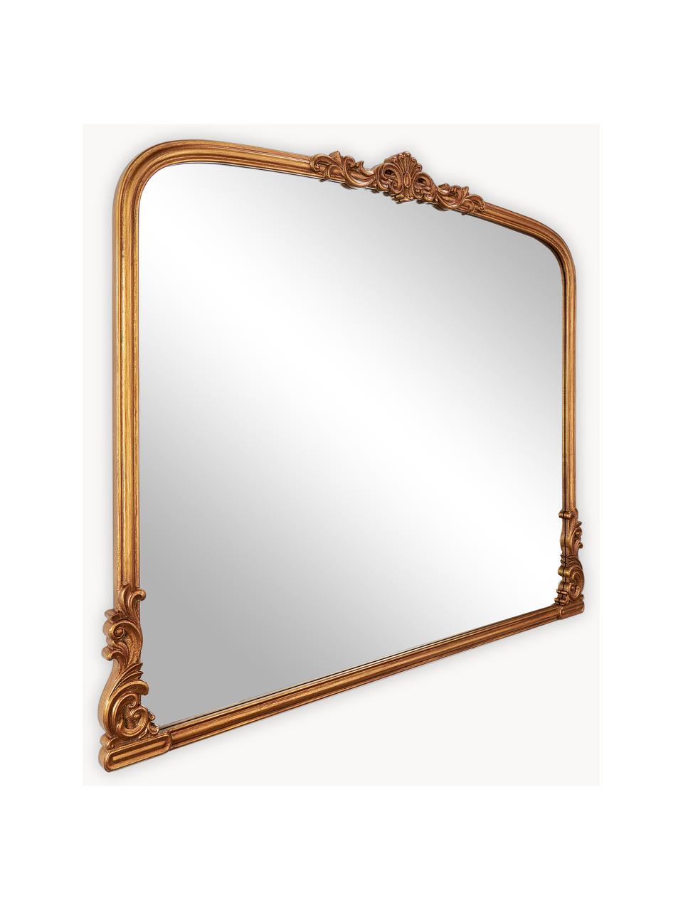 Barock-Wandspiegel Fabricio, Rahmen: Mitteldichte Holzfaserpla, Rückseite: Mitteldichte Holzfaserpla, Spiegelfläche: Spiegelglas, Goldfarben, B 100 x H 85 cm