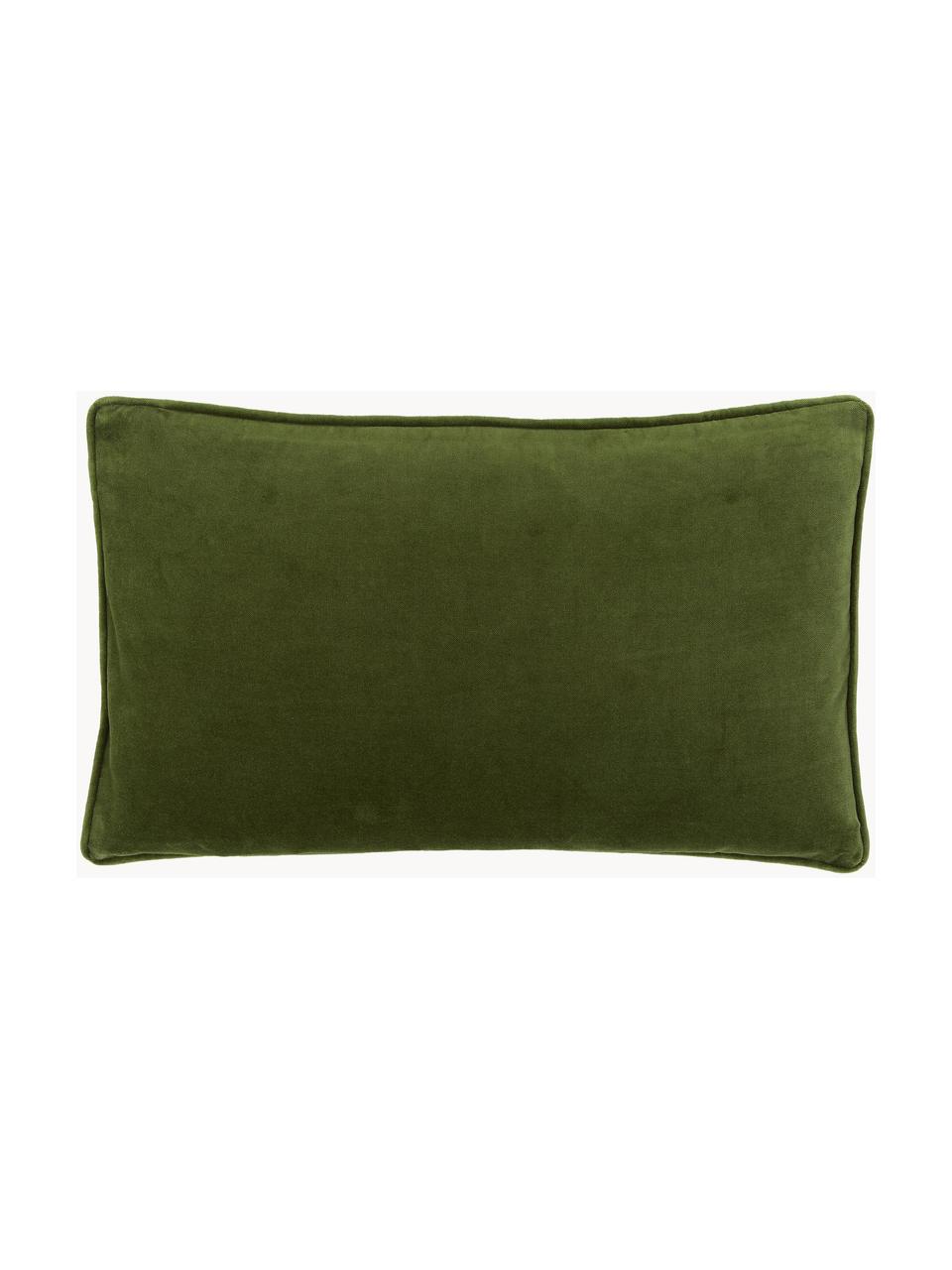 Samt-Kissenhülle Dana, 100% Baumwollsamt, Dunkelgrün, B 30 x L 50 cm