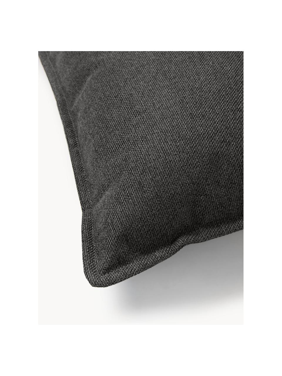 Bankkussen Lennon, Bekleding: 100% polyester, Geweven stof antraciet, B 50 x L 80 cm