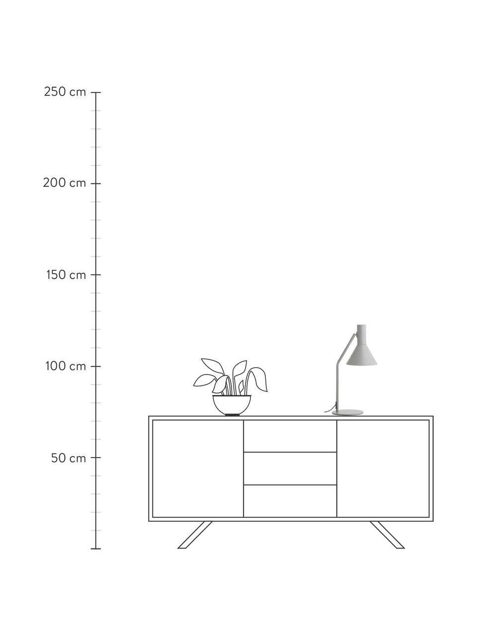 Schreibtischlampe Lyss in Hellgrau, Lampenschirm: Metall, beschichtet, Lampenfuß: Metall, beschichtet, Hellgrau, Weiß, 26 x 50 cm