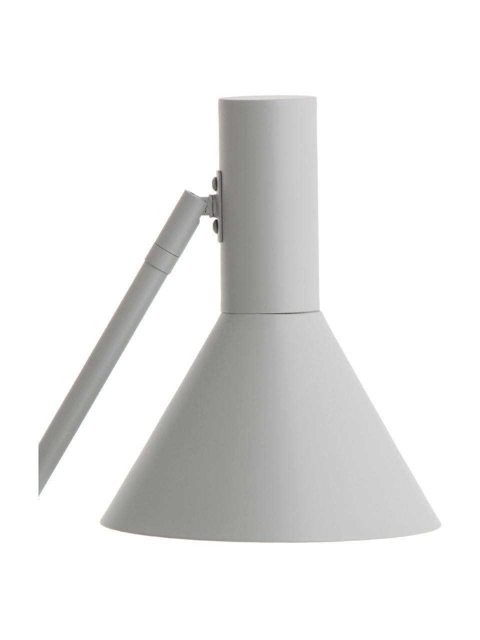 Bureaulamp Lyss in lichtgrijs, Lampenkap: gecoat metaal, Lampvoet: gecoat metaal, Lichtgrijs, wit, 26 x 50 cm