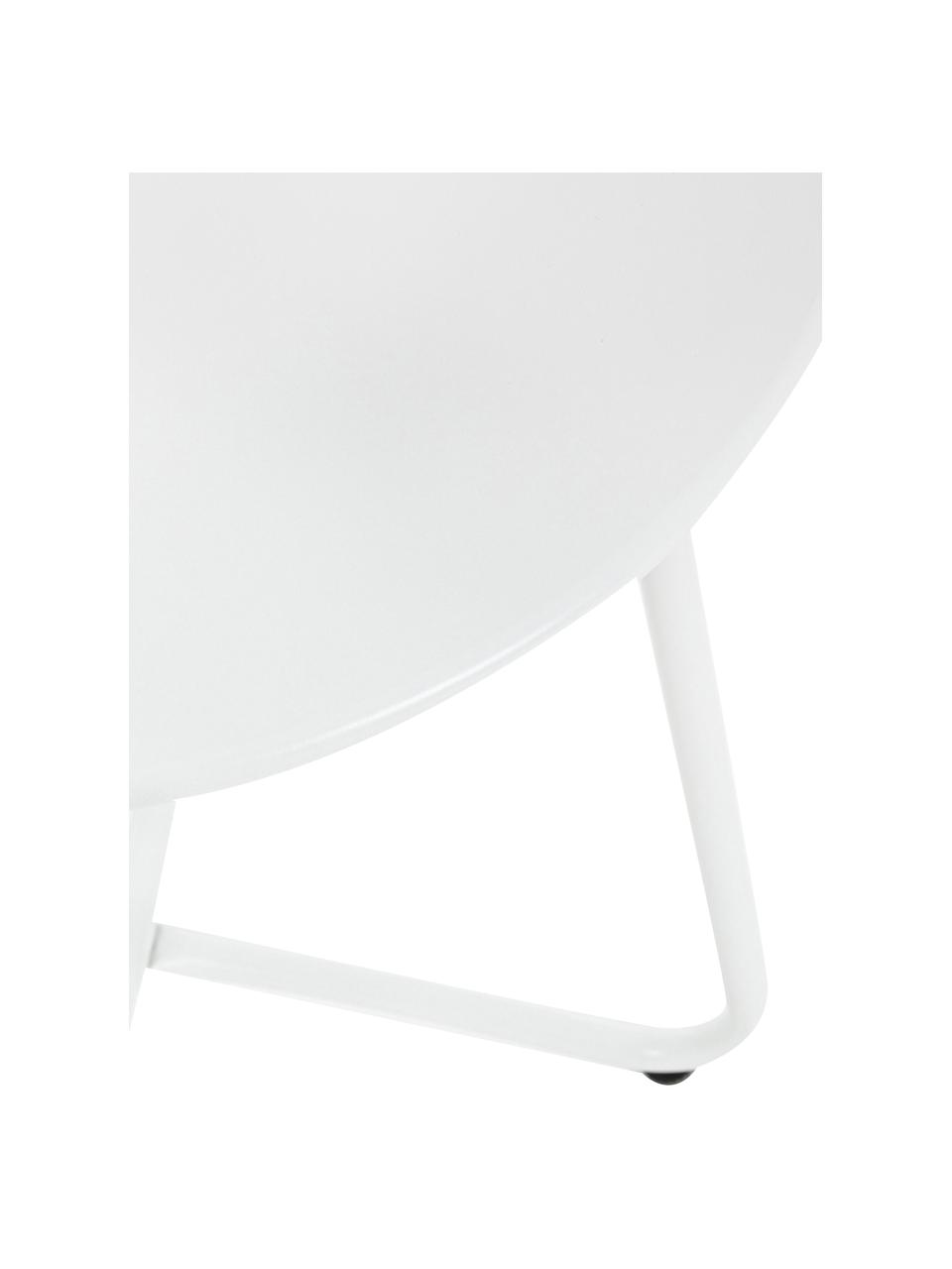 Mesa centro redonda para exterior Wissant, Metal recubierto, Blanco, Ø 40 x Al 45 cm
