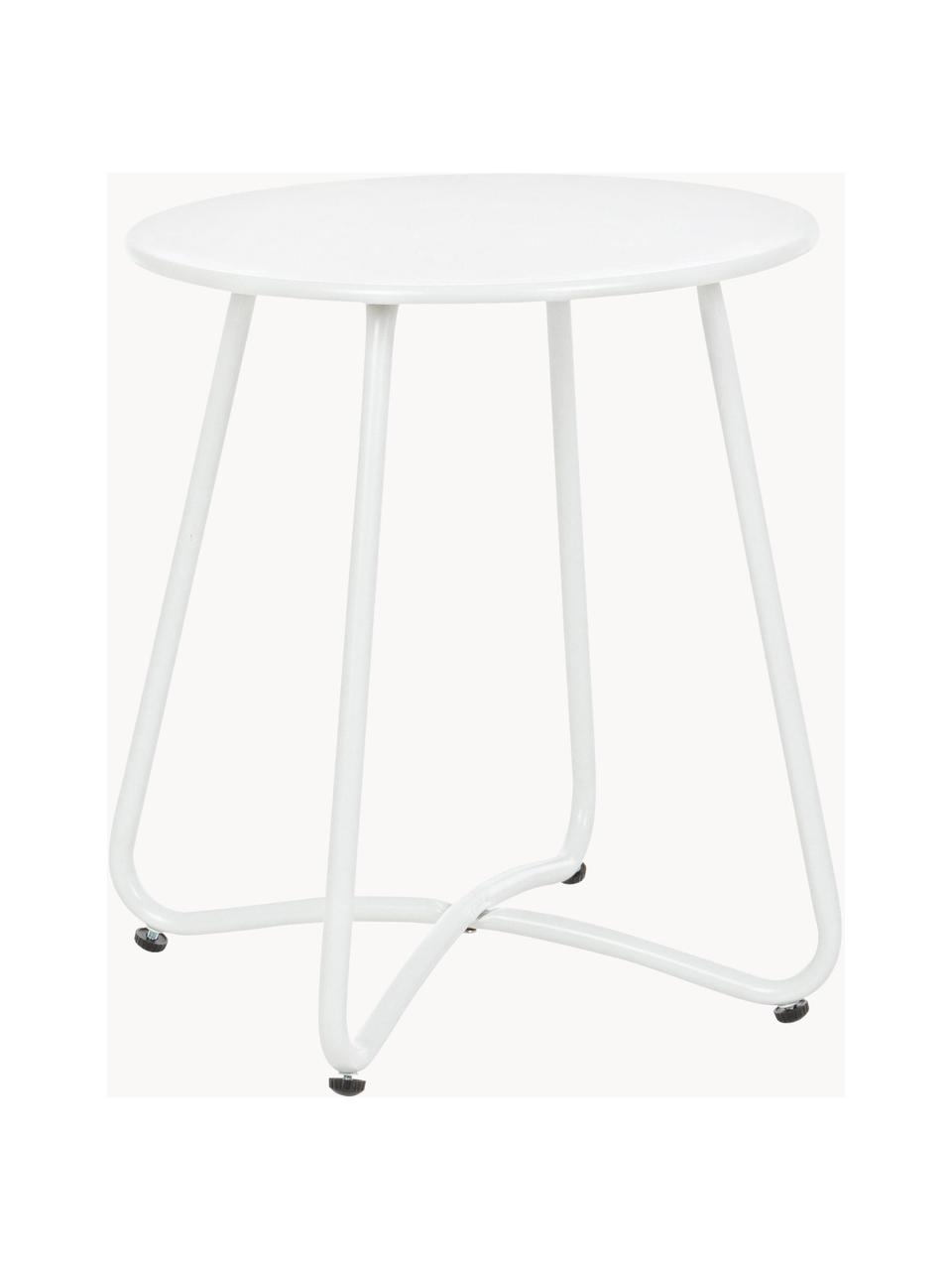 Table d'appoint de jardin Wissant, Métal, enduit, Blanc, Ø 40 x haut. 45 cm