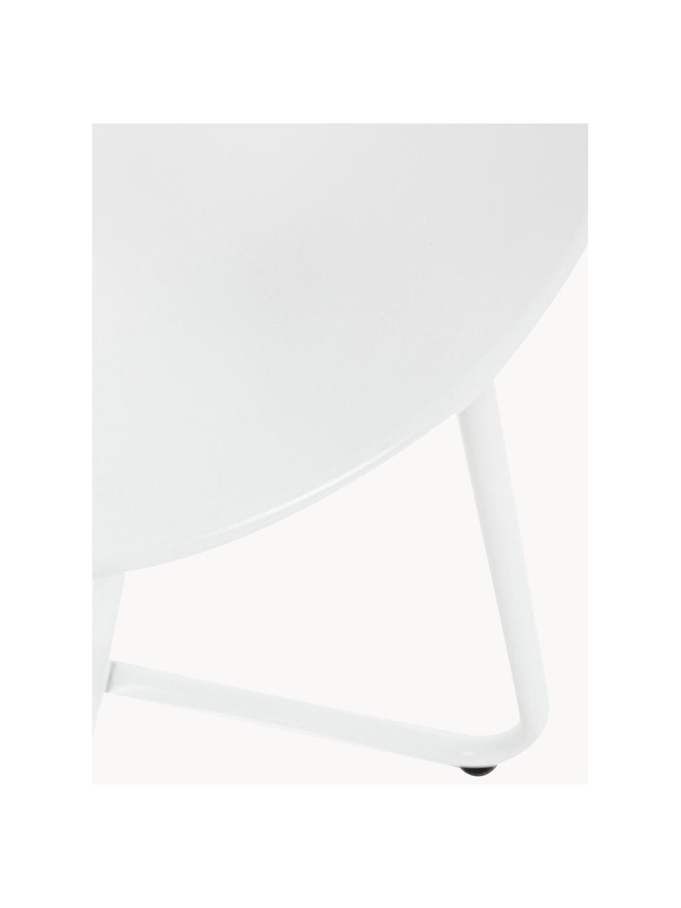 Mesa centro redonda para exterior Wissant, Metal recubierto, Blanco, Ø 40 x Al 45 cm