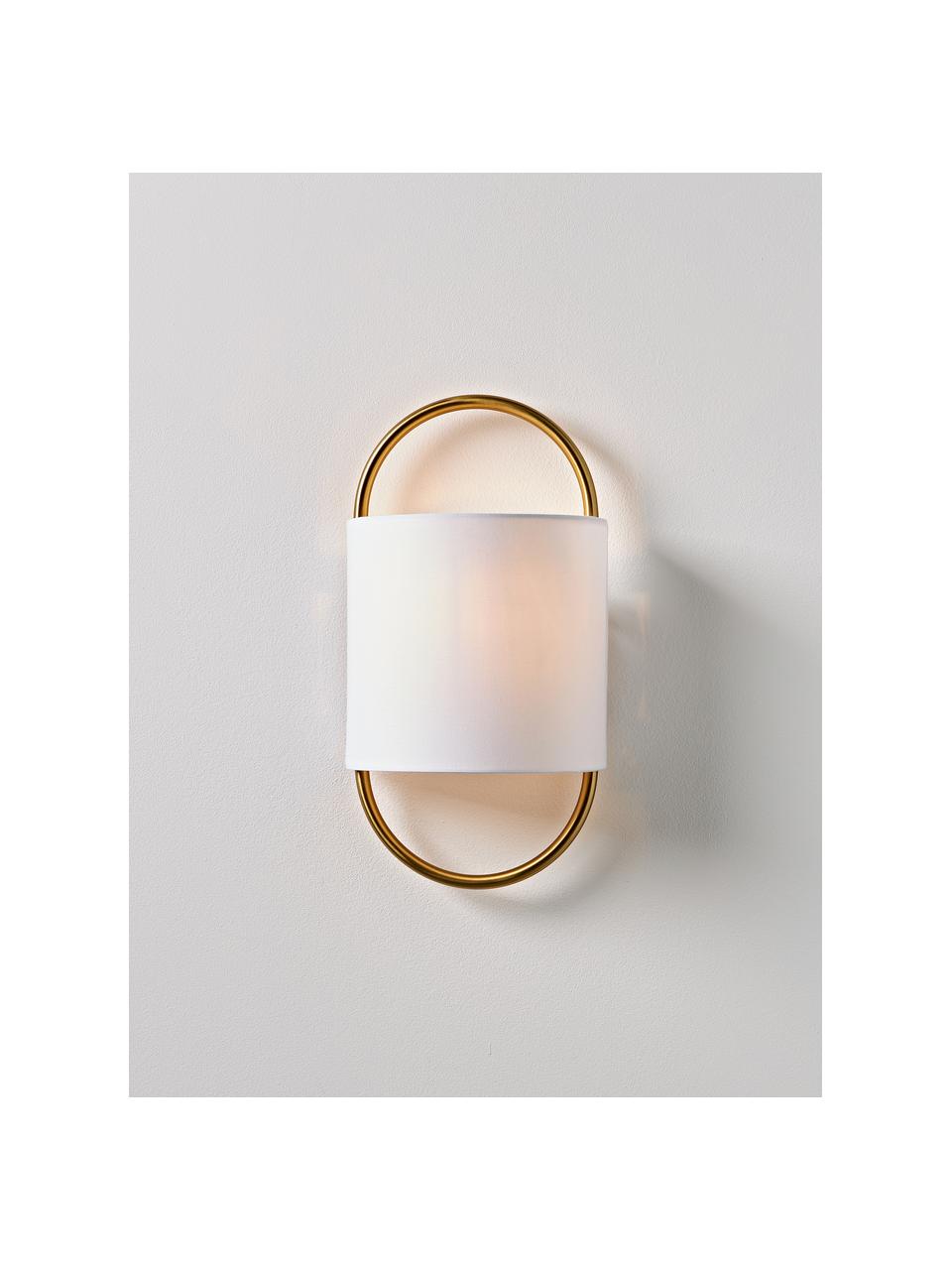 Applique murale Gianna, Blanc cassé, laiton, larg. 20 x haut. 38 cm