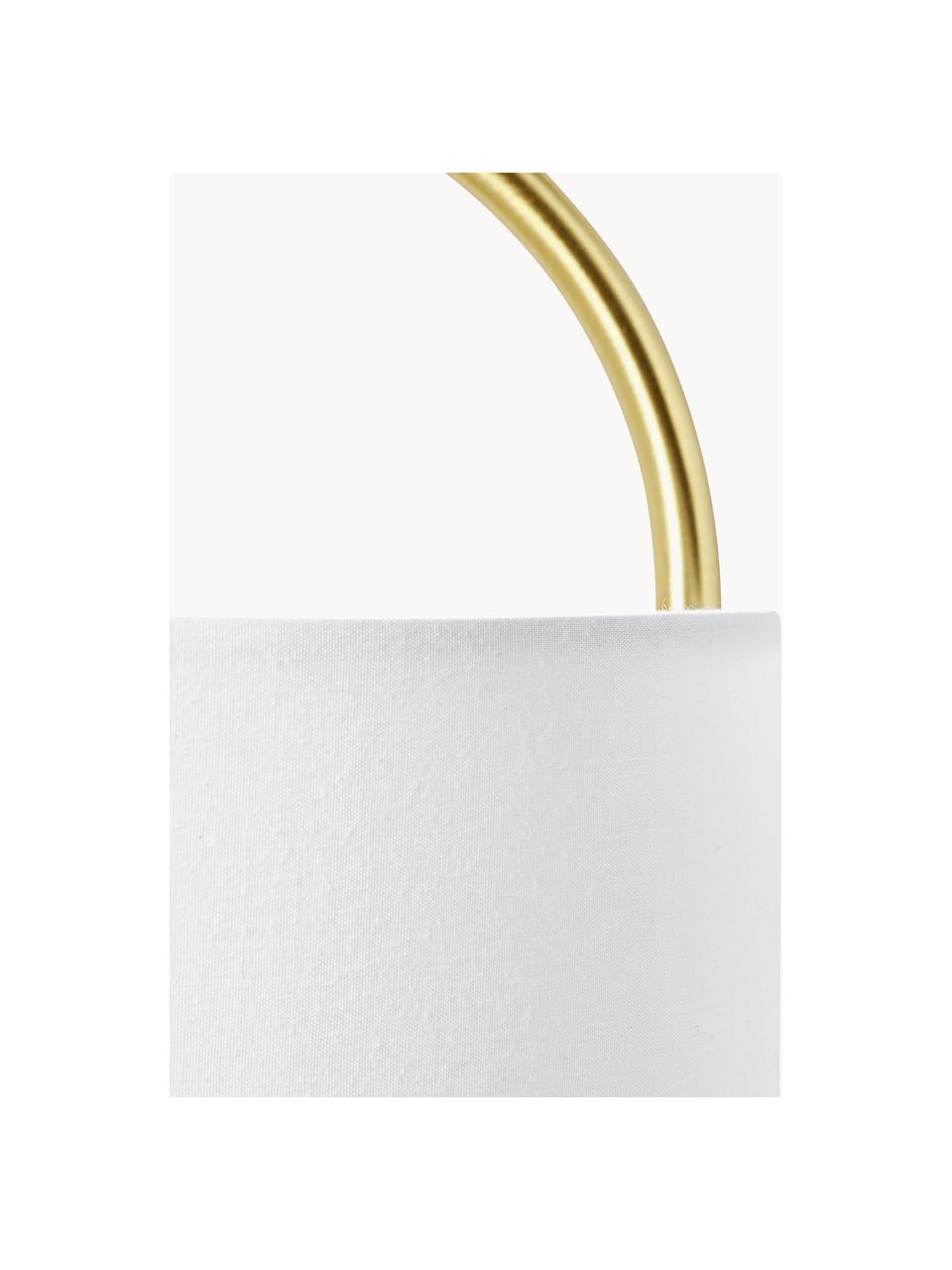Applique Gianna, Paralume: tessuto, Struttura: metallo, Bianco latte, ottonato, Larg. 20 x Alt. 38 cm