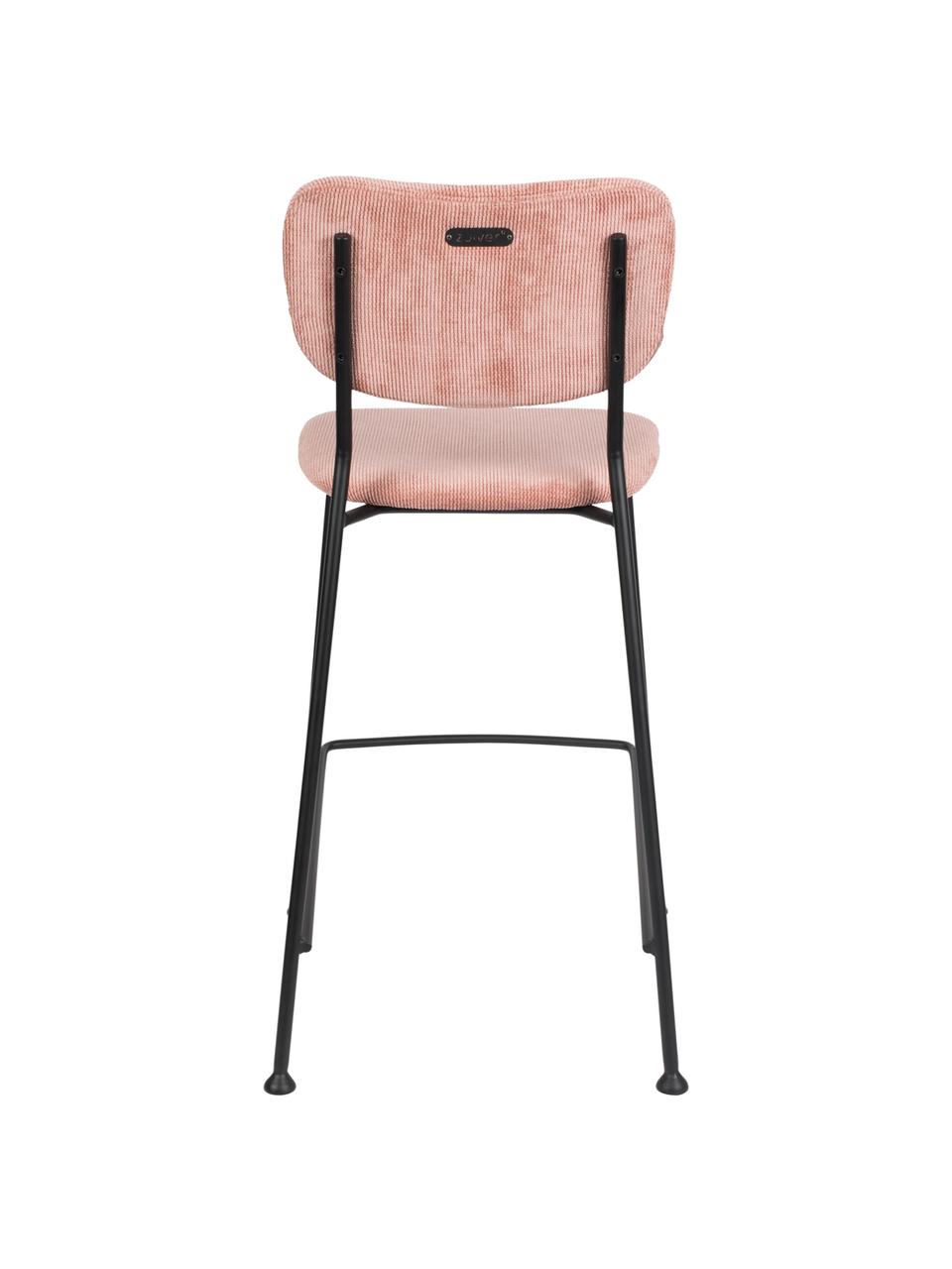 Manšestrová barová židle Beson, Růžová