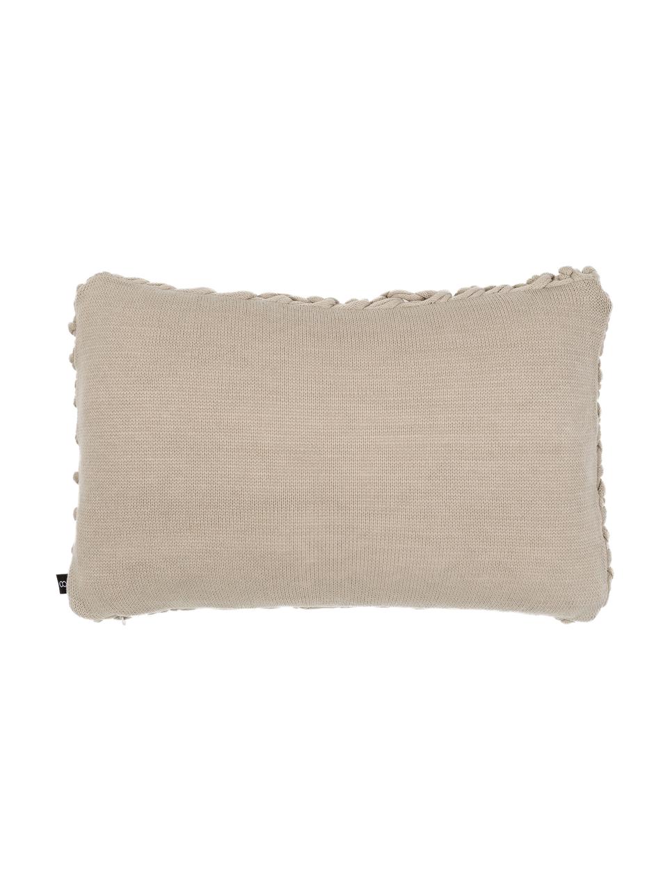 Coussin rectangulaire beige en tricot Chunky, Beige