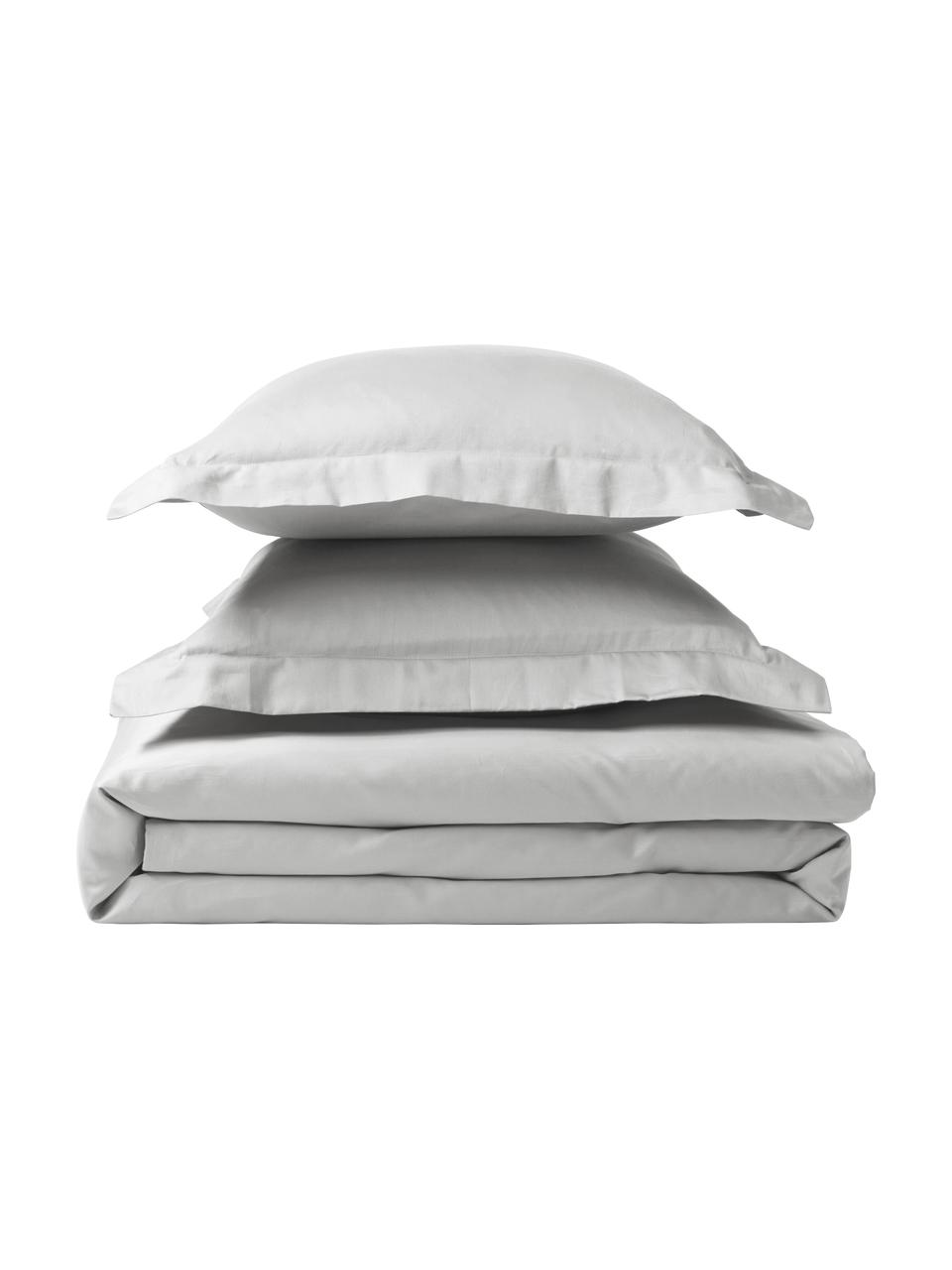 Funda nórdica de satén Premium, Gris claro, Cama 90 cm (155 x 220 cm)