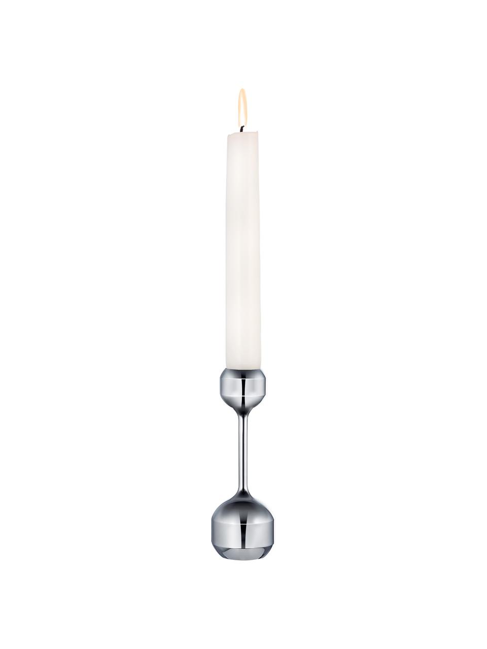 Kerzenhalter Silhouette, Metall, beschichtet, Silberfarben, Ø 4 x H 12 cm