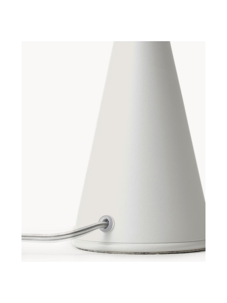 Lámpara de mesa artesanal pequeña Bilia, Pantalla: vidrio, Estructura: metal recubierto, Cable: plástico, Blanco, Ø 12 x Al 26 cm