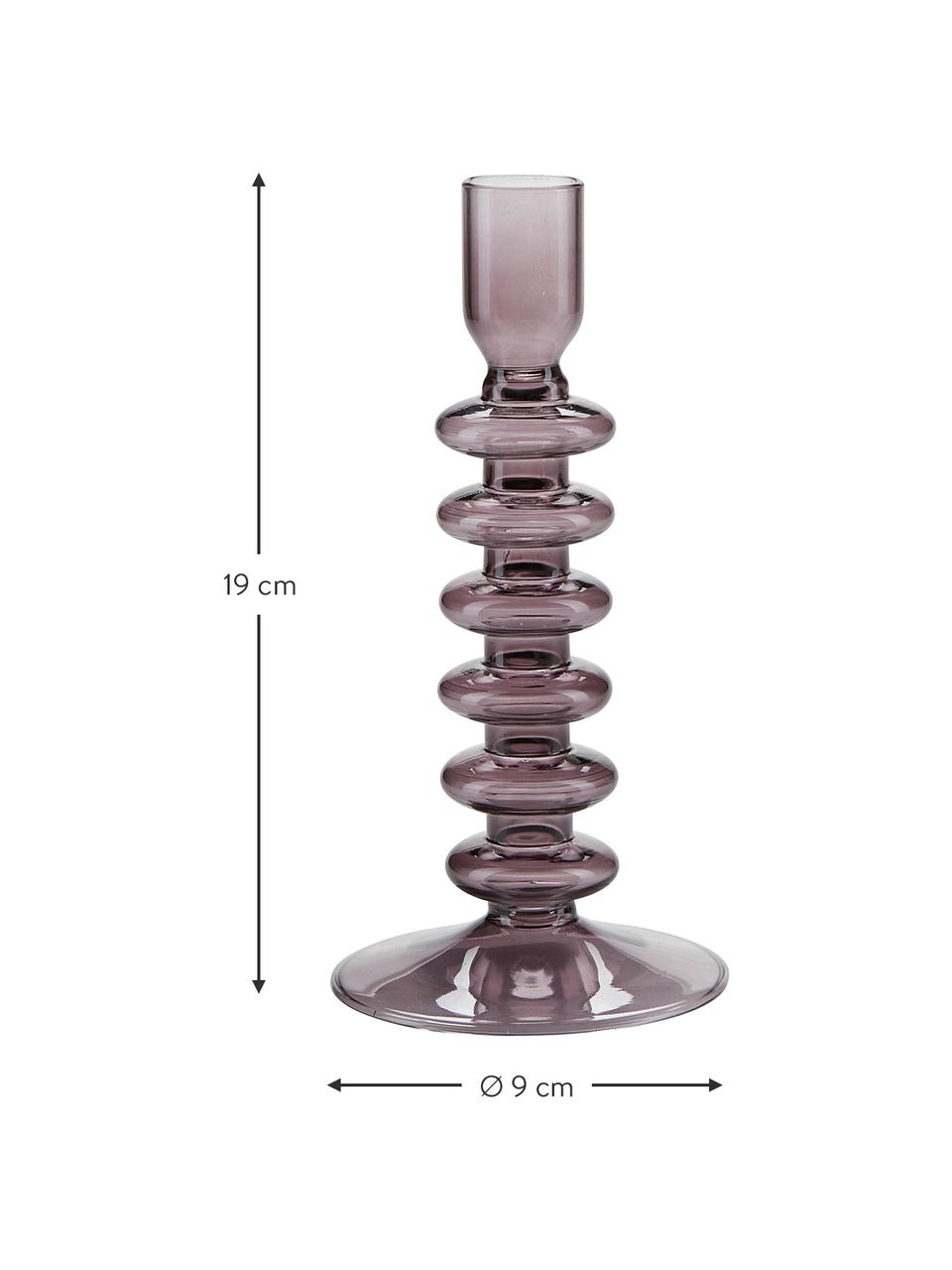 Chandelier verre lilas Wave, Verre, Lilas, Ø 9 x haut. 19 cm